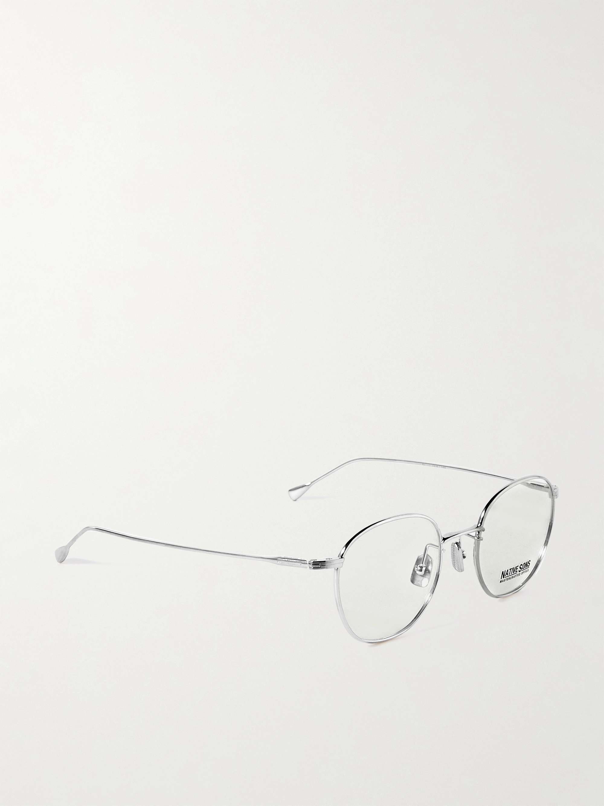 NATIVE SONS Roy 47 Round-Frame Silver-Tone Optical Glasses