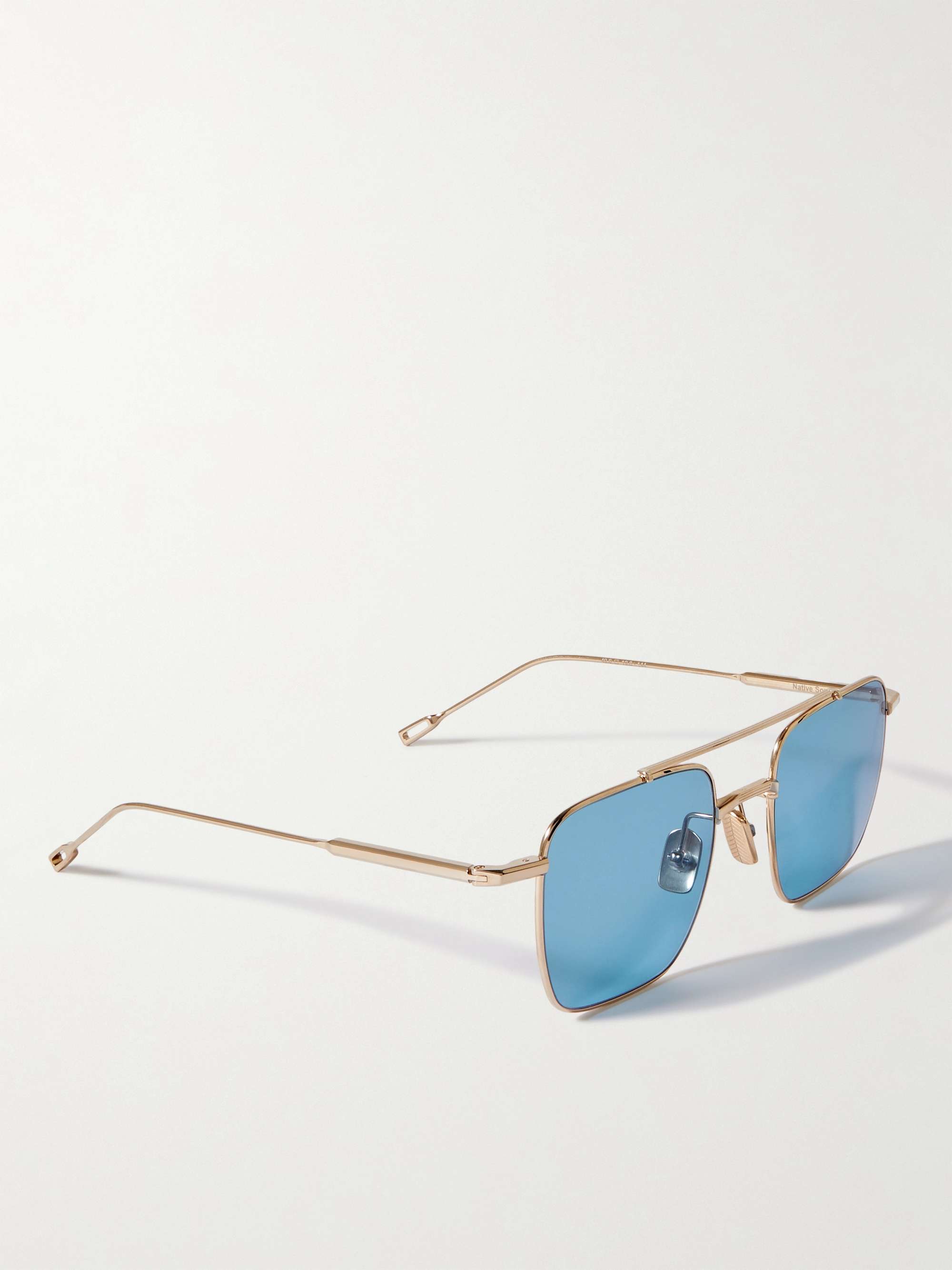 NATIVE SONS Raylan Explorer Aviator-Style Gold Sunglasses