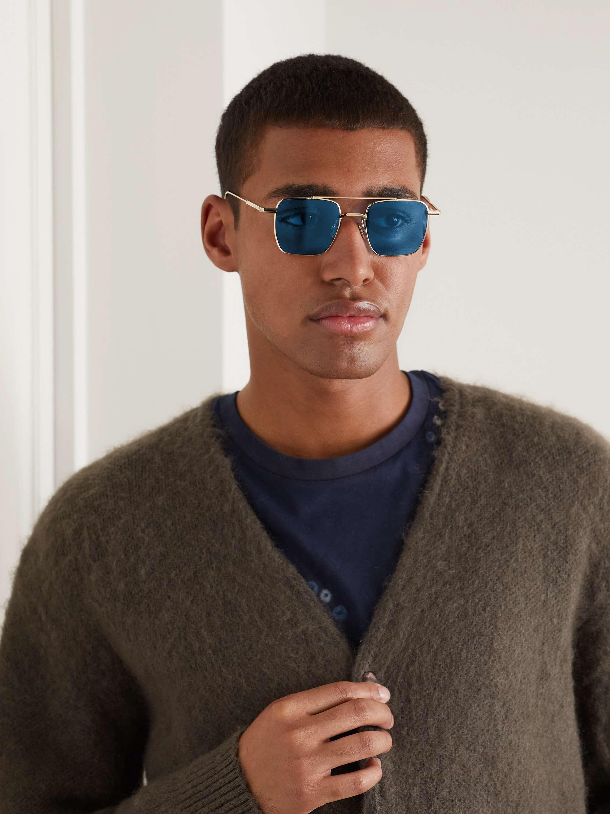 NATIVE SONS Raylan Explorer Aviator-Style Gold Sunglasses