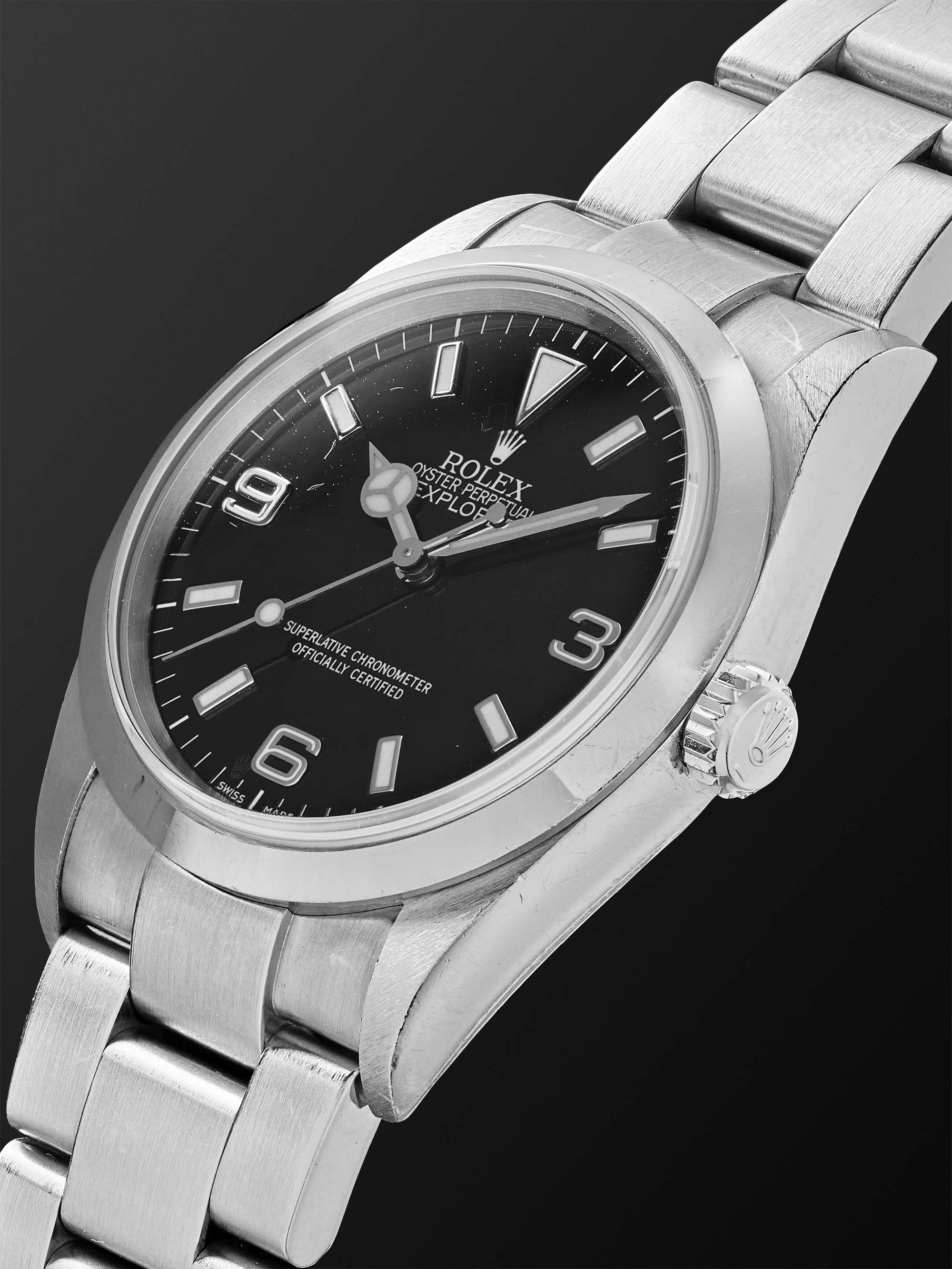 WIND VINTAGE Vintage 2000-2001 Rolex Explorer I Automatic 36mm Oystersteel Watch, Ref. No. 114270
