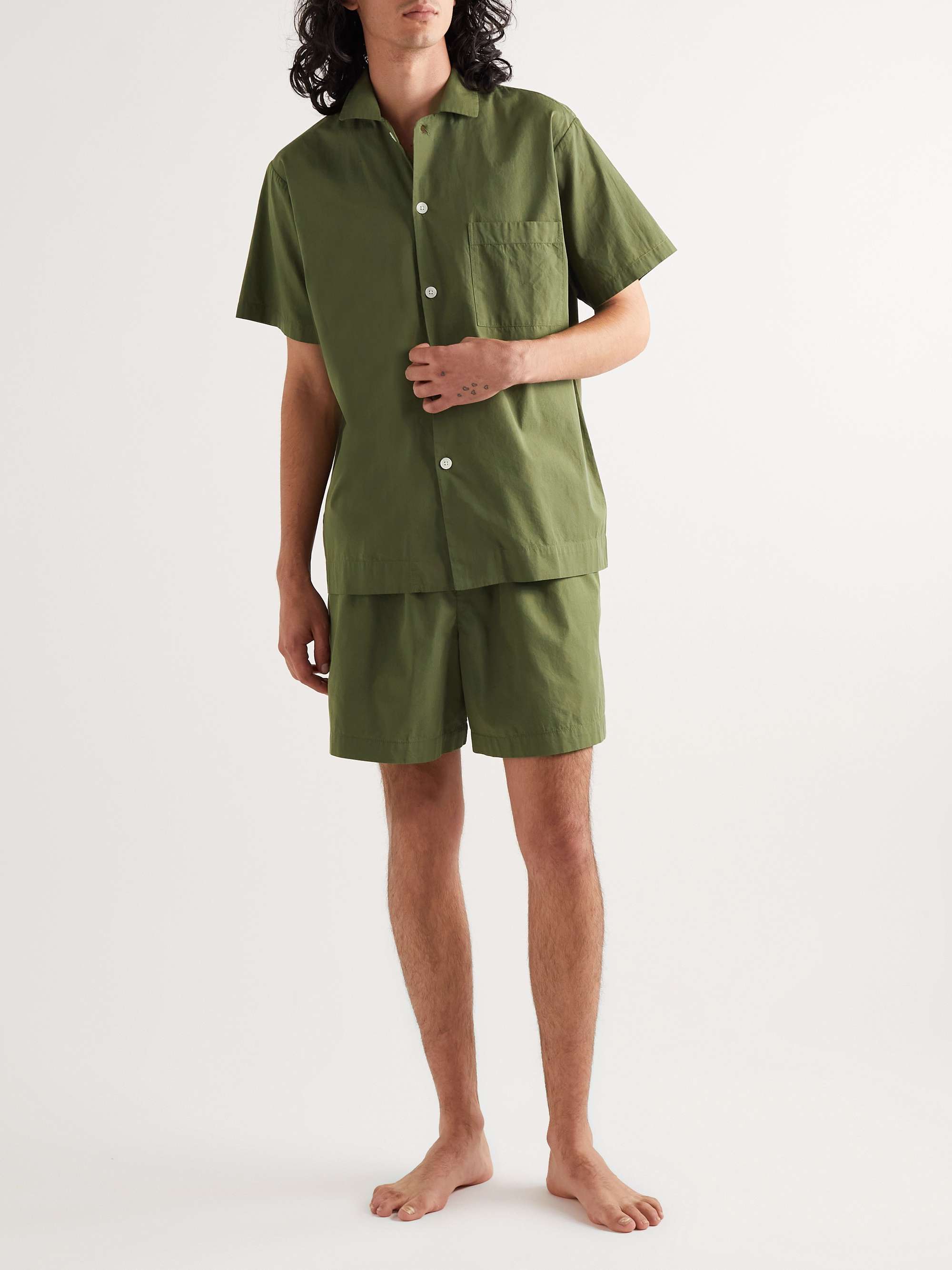 TEKLA Organic Cotton-Poplin Pyjama Shorts