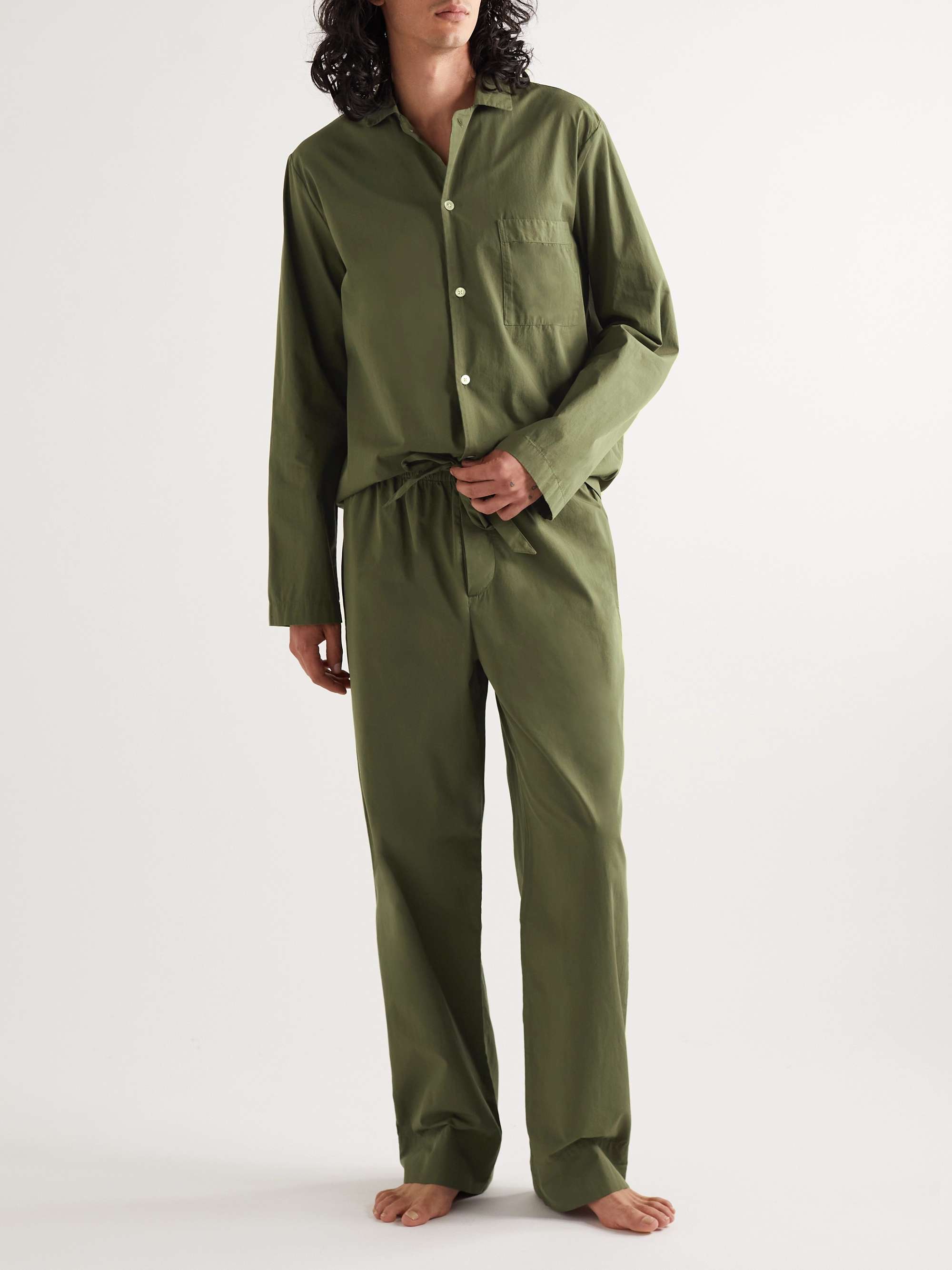 TEKLA Organic Cotton-Poplin Pyjama Trousers