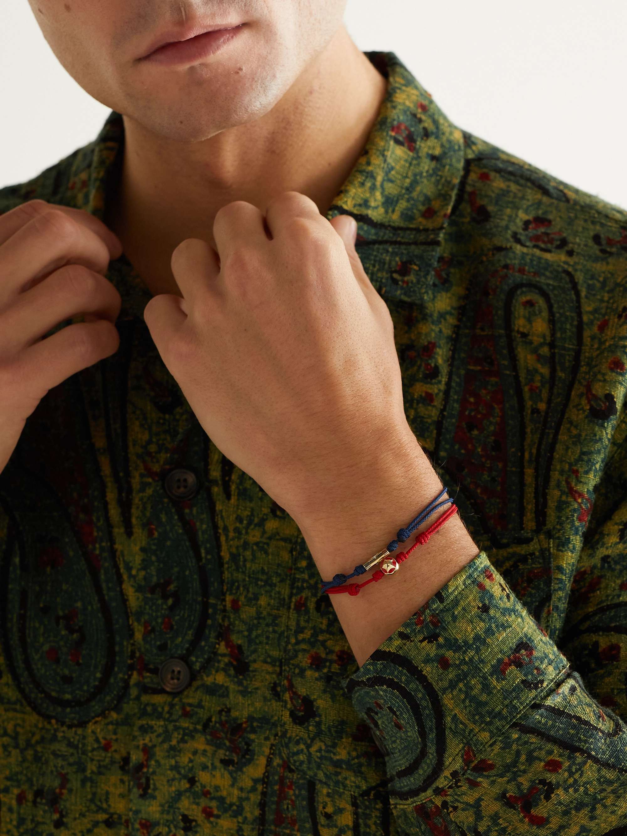 LUIS MORAIS Gold, Enamel and Cord Bracelet