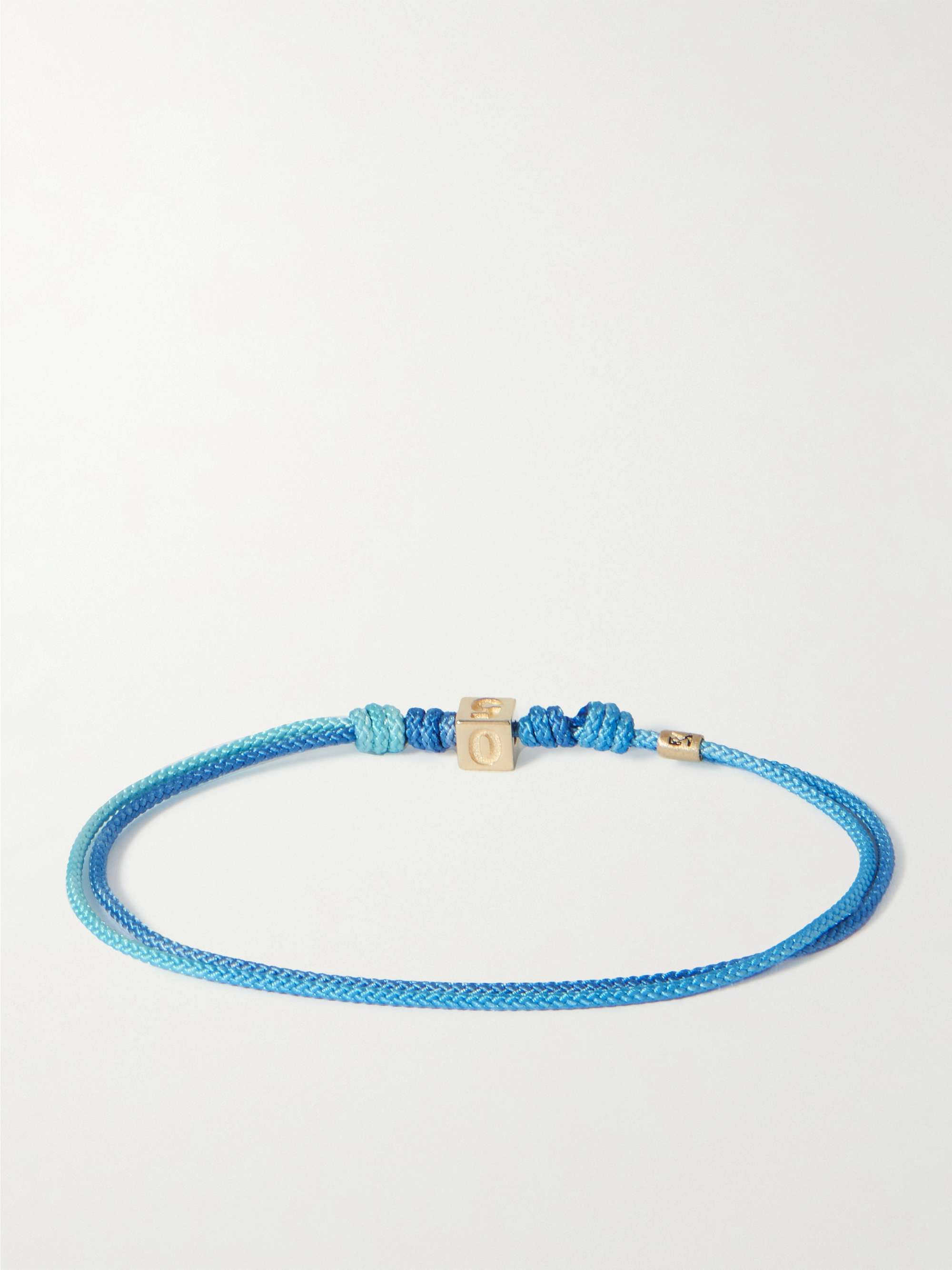 LUIS MORAIS Gold, Sapphire and Cord Bracelet