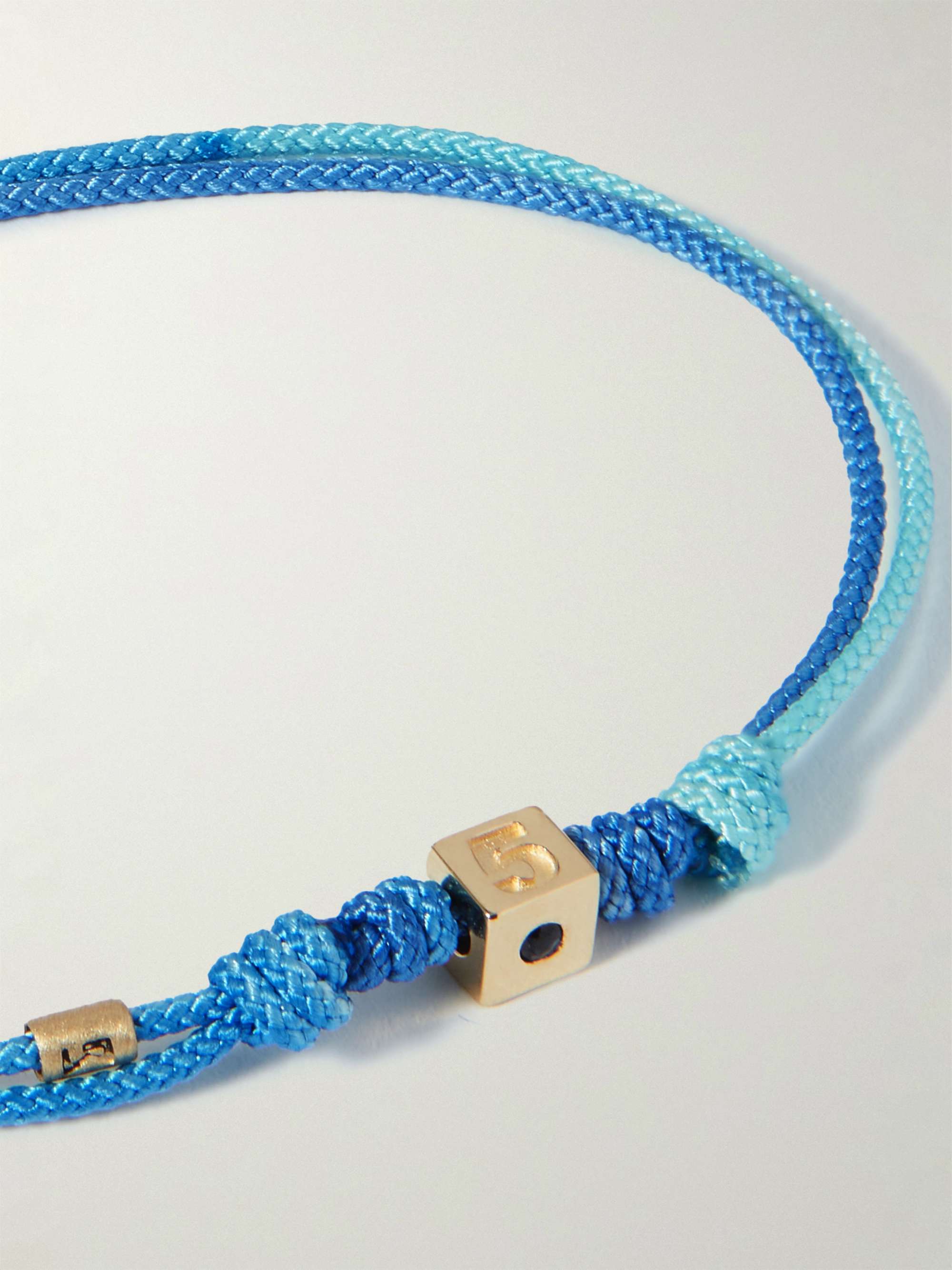 LUIS MORAIS Gold, Sapphire and Cord Bracelet