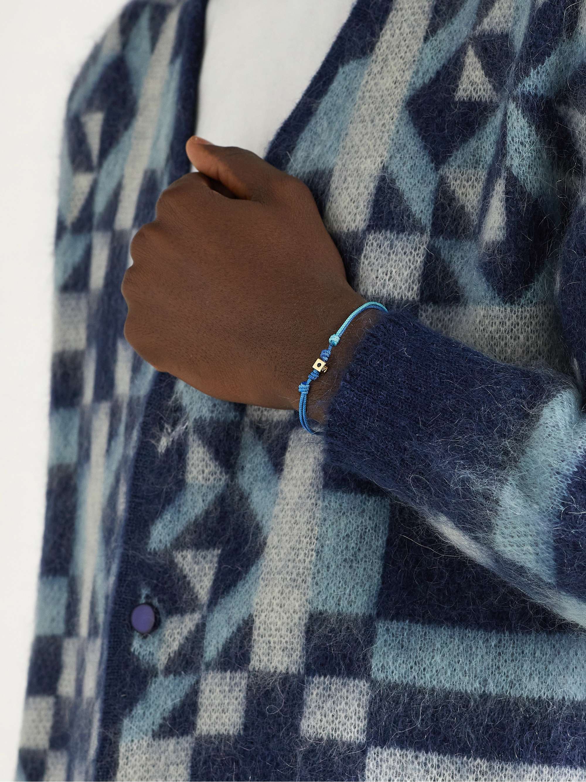 LUIS MORAIS Gold, Sapphire and Cord Bracelet