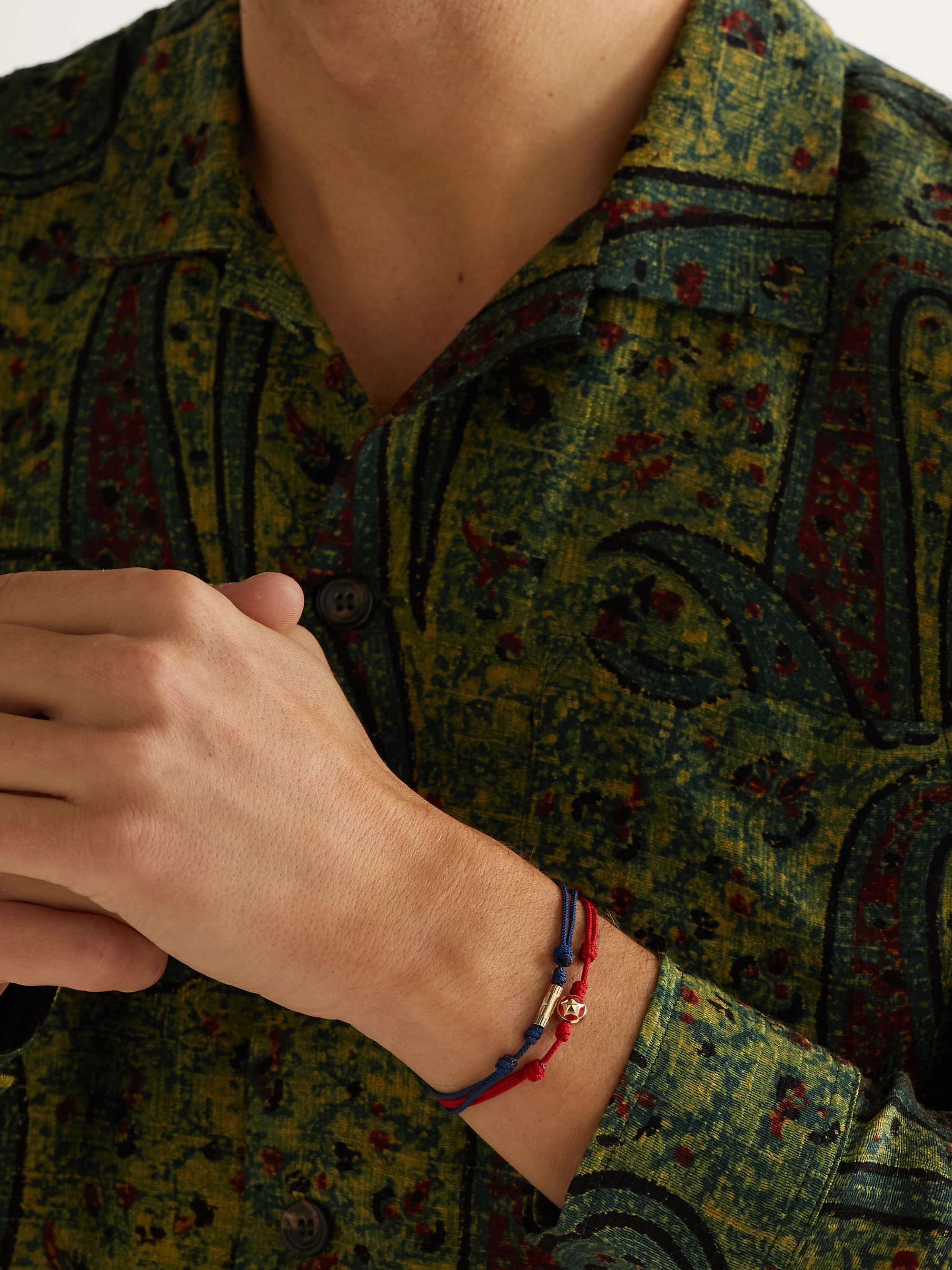 LUIS MORAIS Gold, Enamel and Cord Bracelet