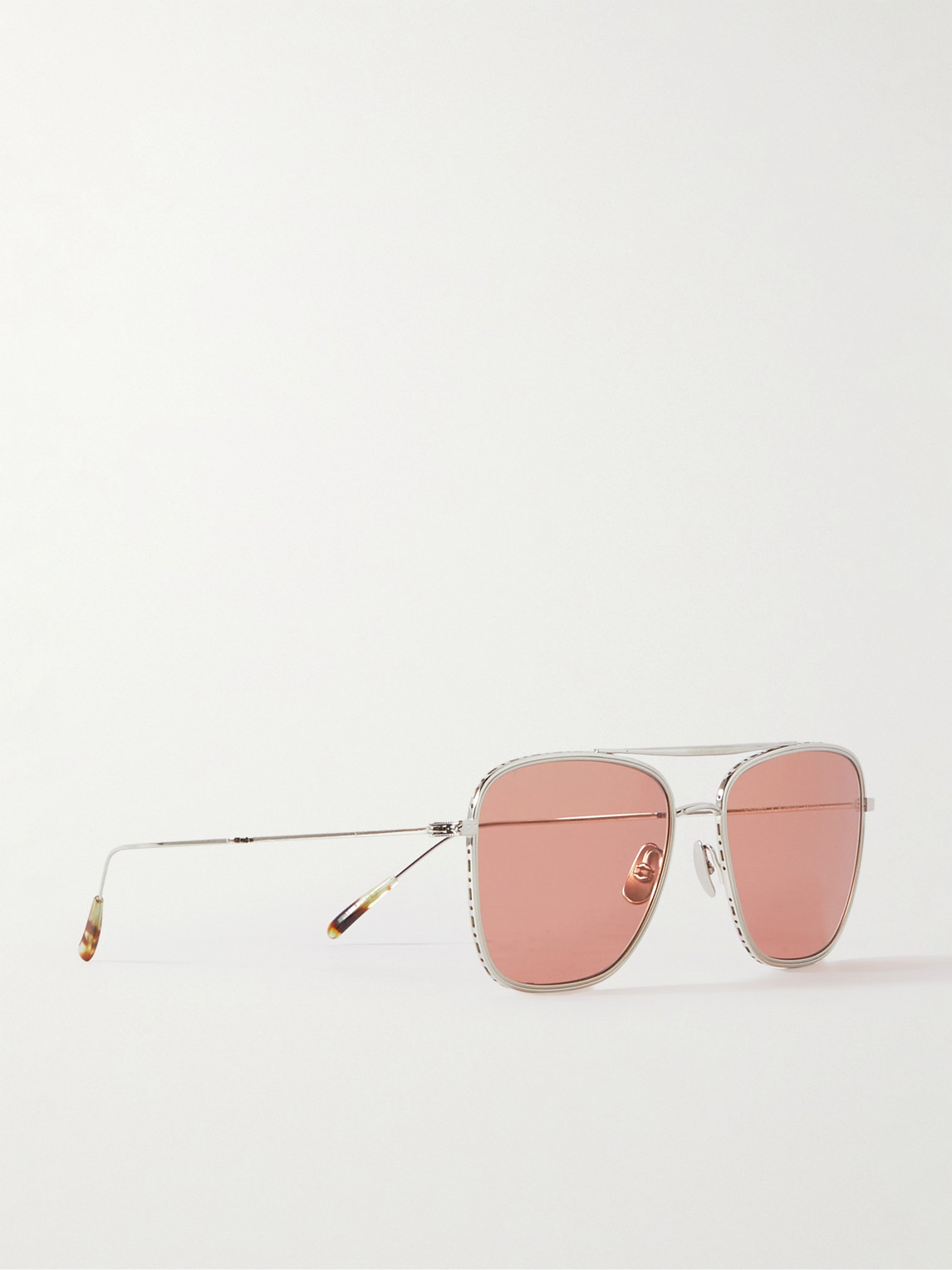Shop Mr Leight Novarro Aviator-style Silver-tone Sunglasses