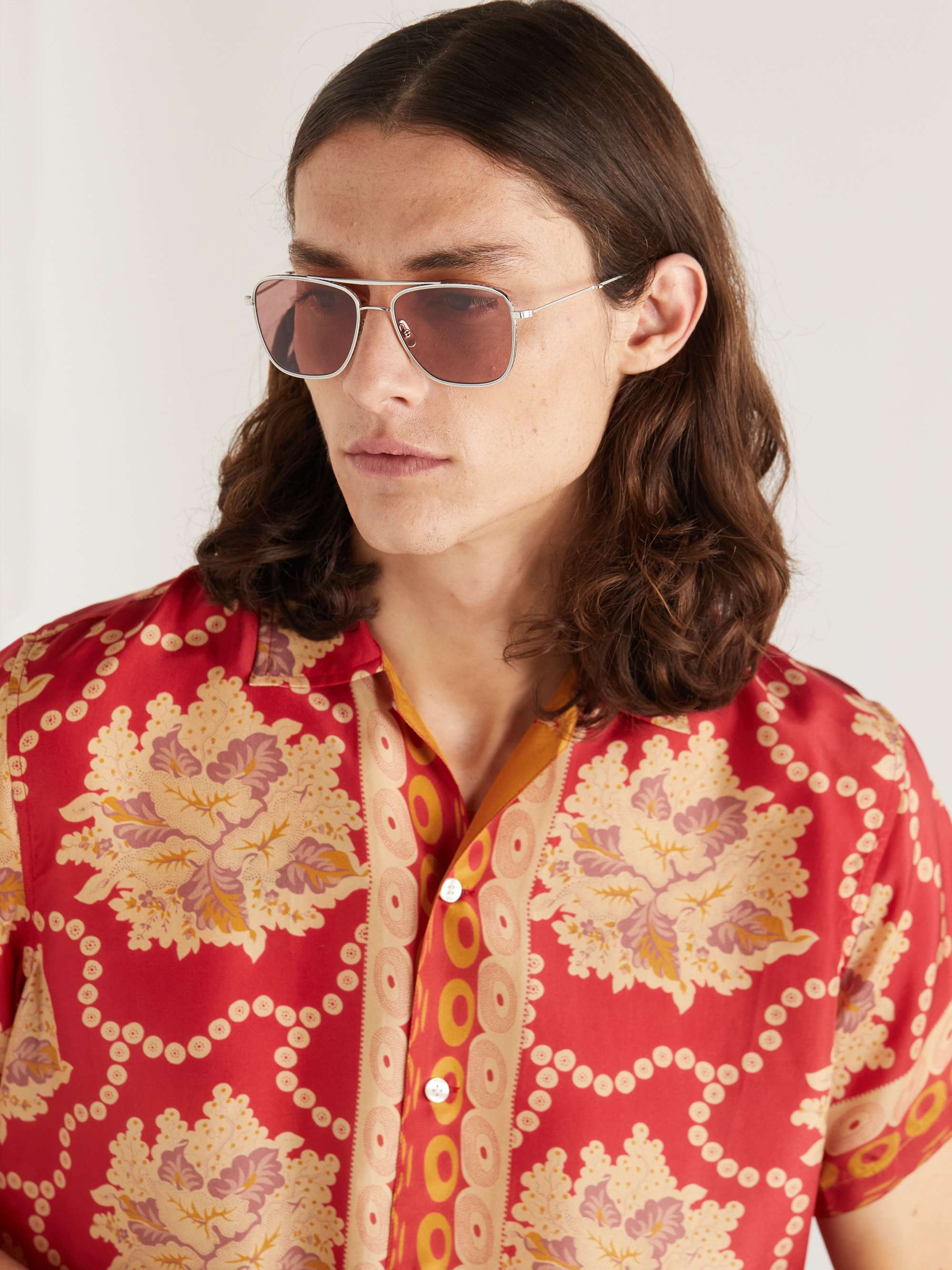 MR LEIGHT Novarro Aviator-Style Gold-Tone Sunglasses