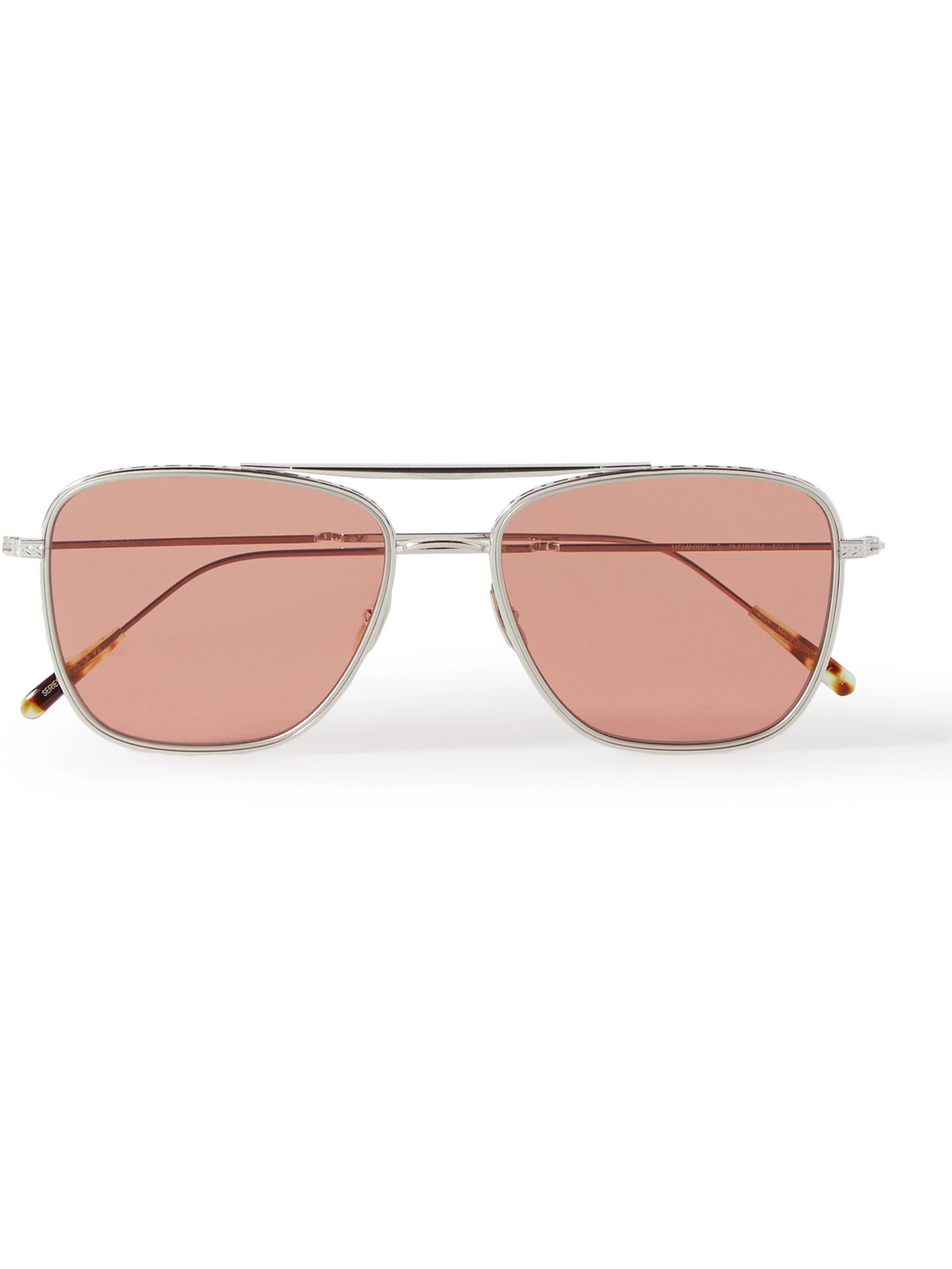 Mr Leight Novarro Aviator-style Silver-tone Sunglasses