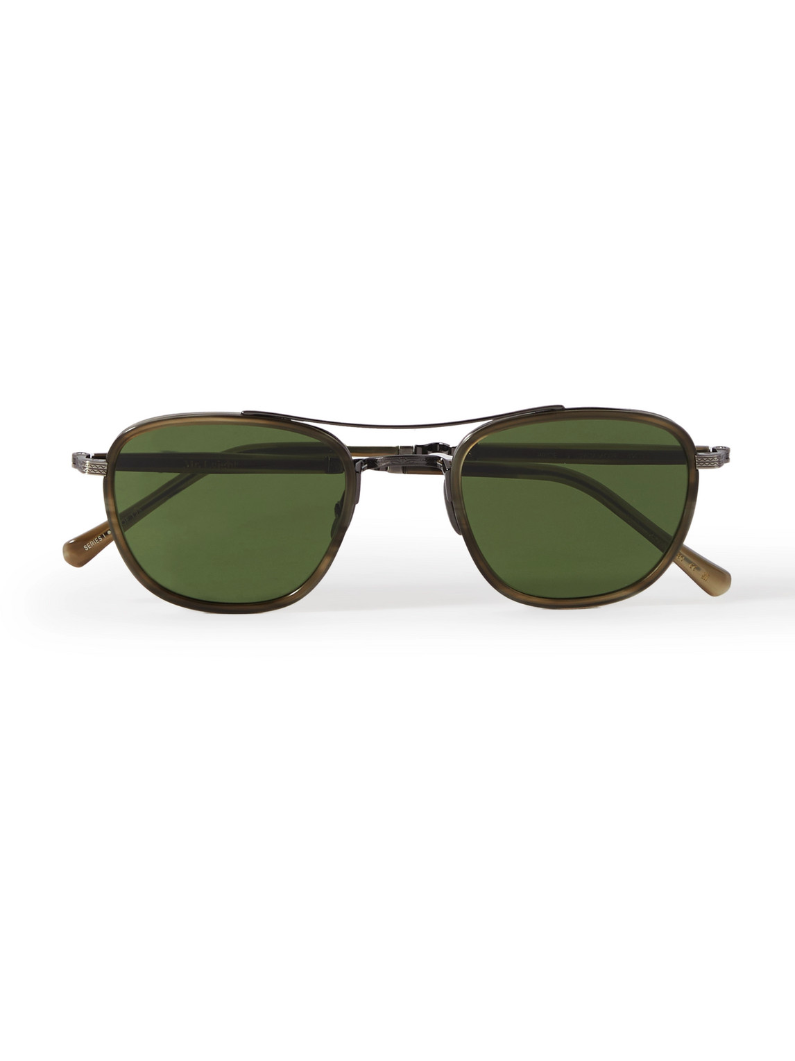Mr Leight Price D-frame Titanium And Acetate Sunglasses In Green