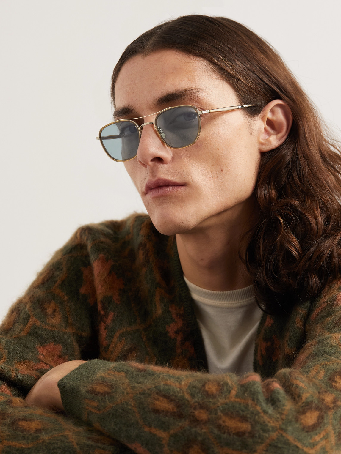 Shop Mr Leight Price D-frame Gold-tone And Acetate Sunglasses In Yellow