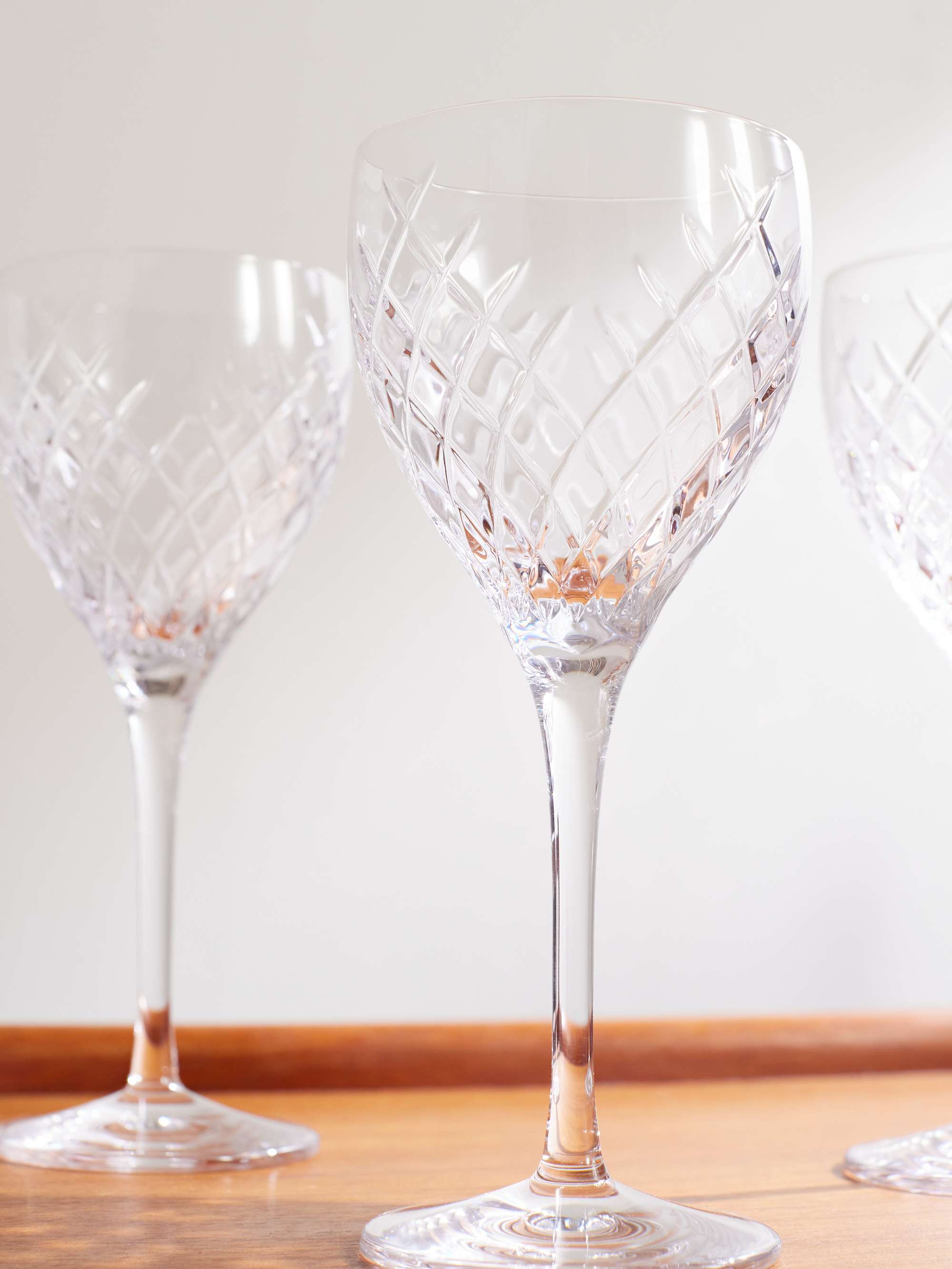 Barwell Cut Crystal Red Wine Glass, Set of Four - Soho Home