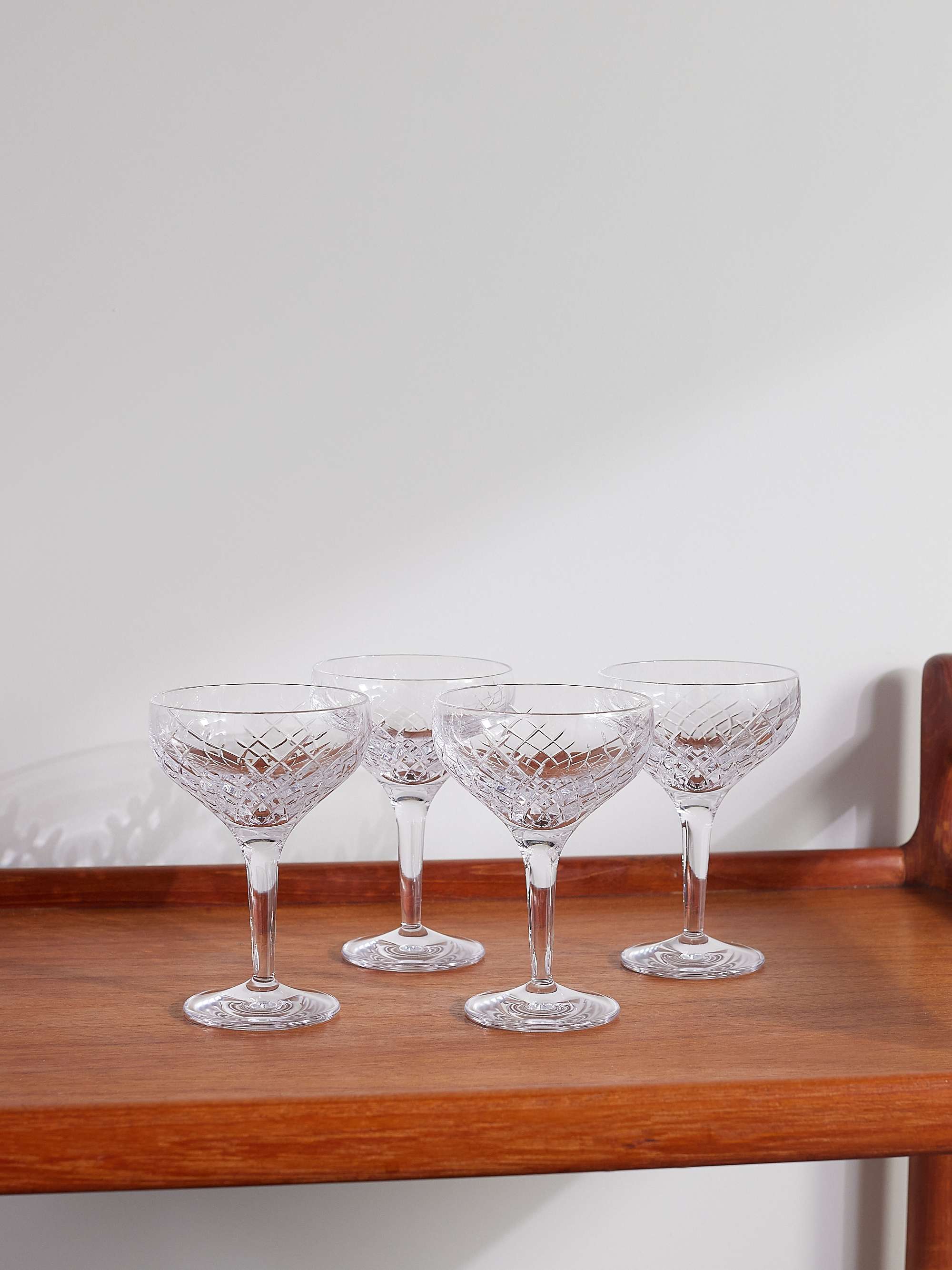 Barwell Cut Crystal Champagne Coupe, Set of Four - Soho Home