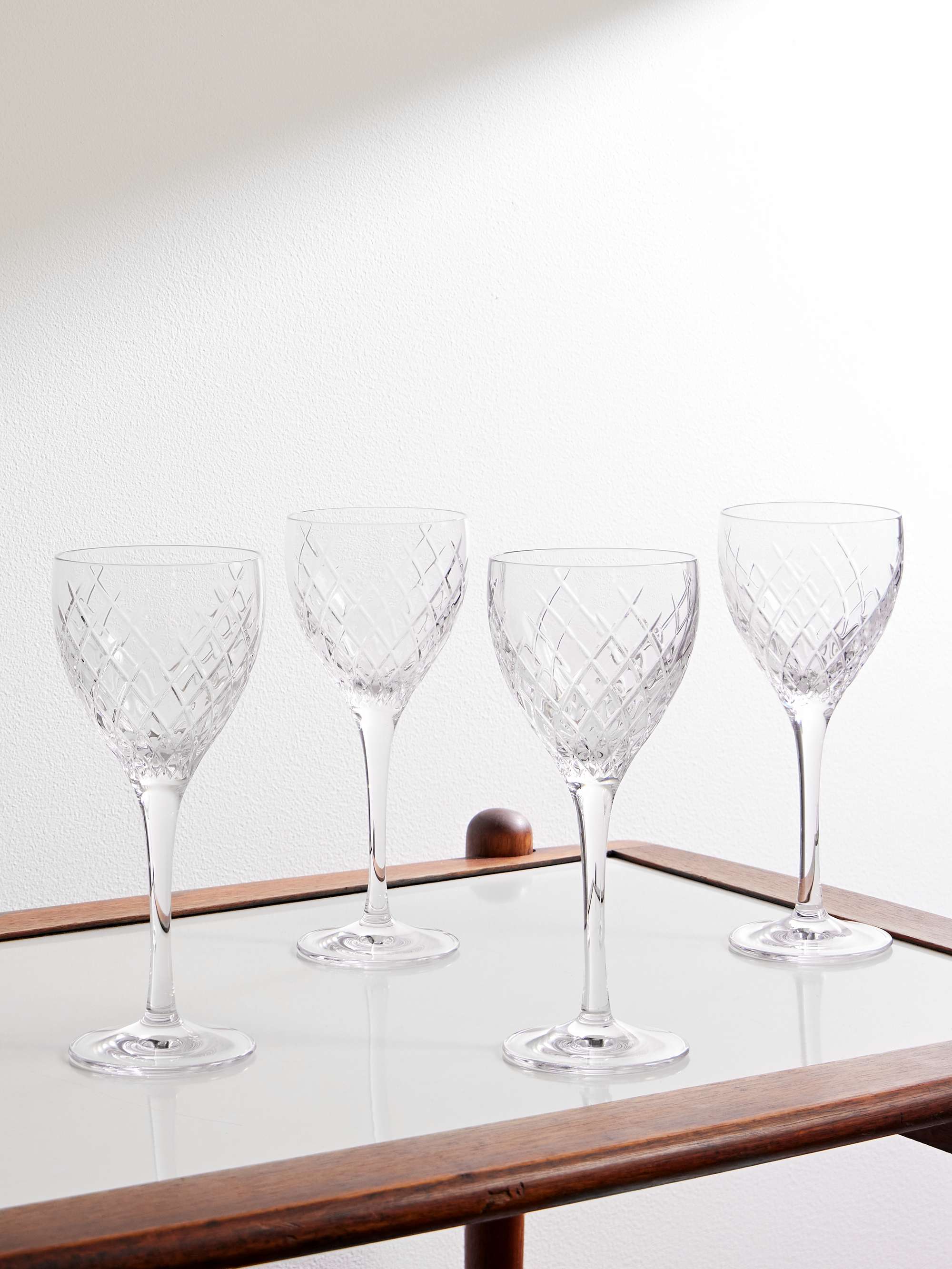 SOHO HOME Barwell Set of Four Crystal White Wine Glasses for Men