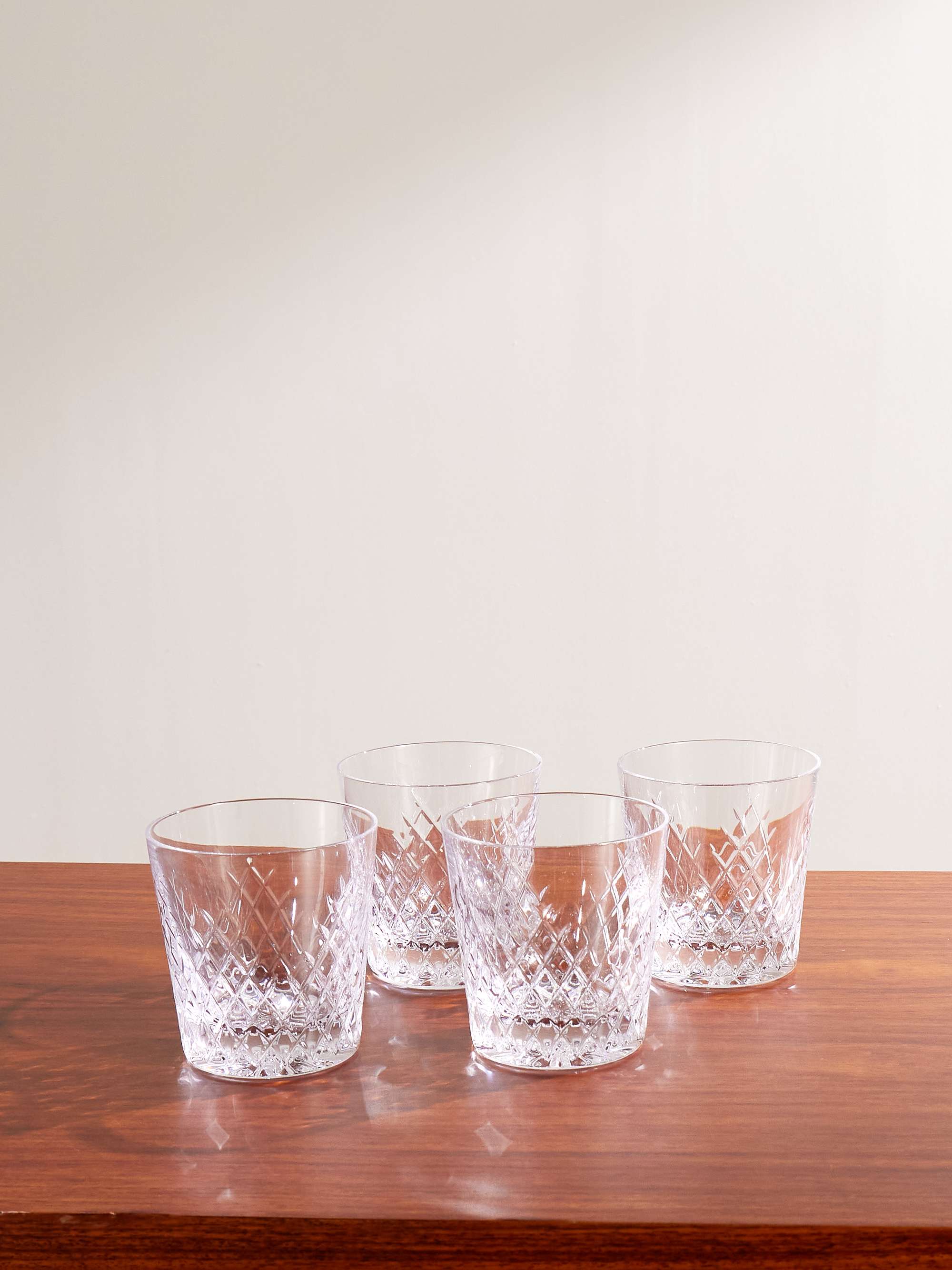 Barwell Set of Four Crystal Rocks Glasses