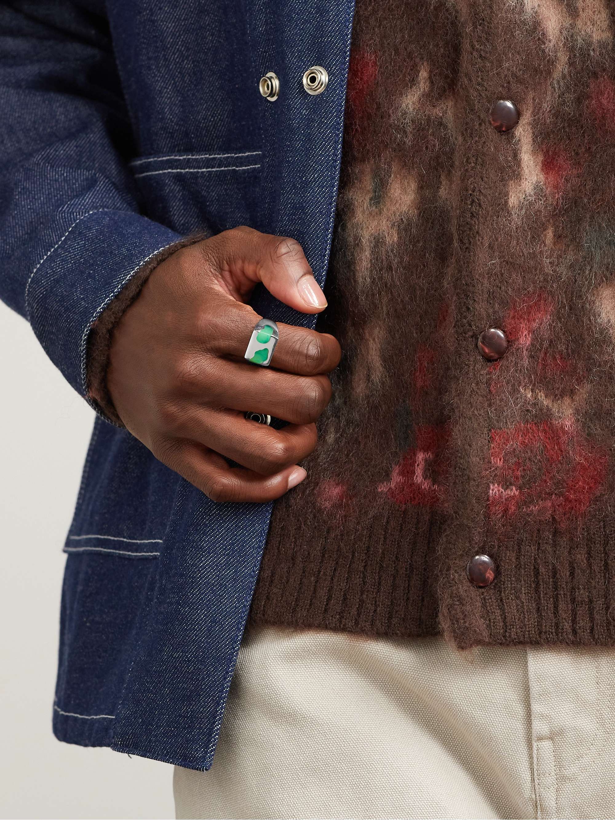ELLIE MERCER Sterling Silver and Resin Ring