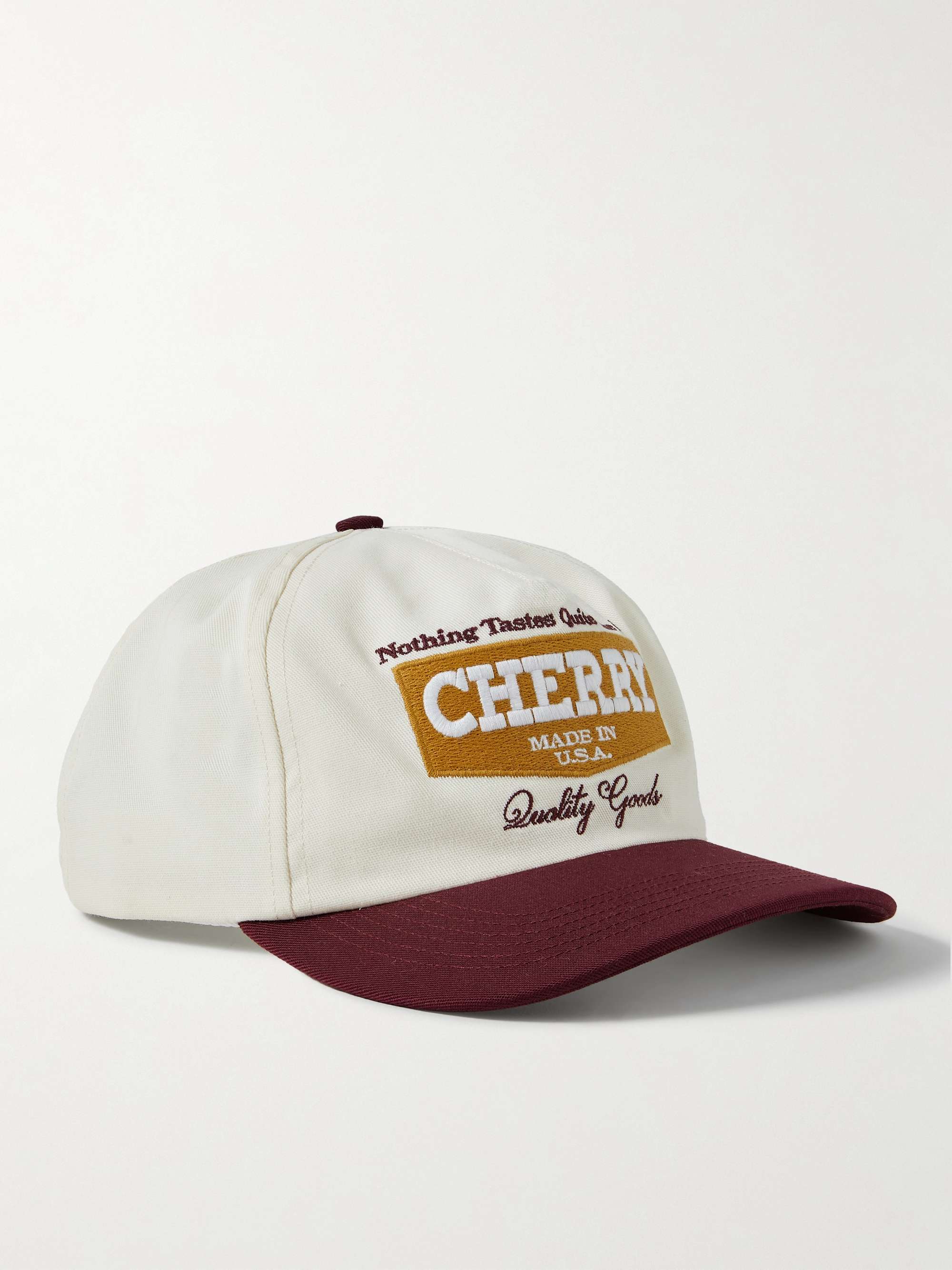 CHERRY LA Logo-Embroidered Colour-Block Cotton-Twill Baseball Cap | MR PORTER