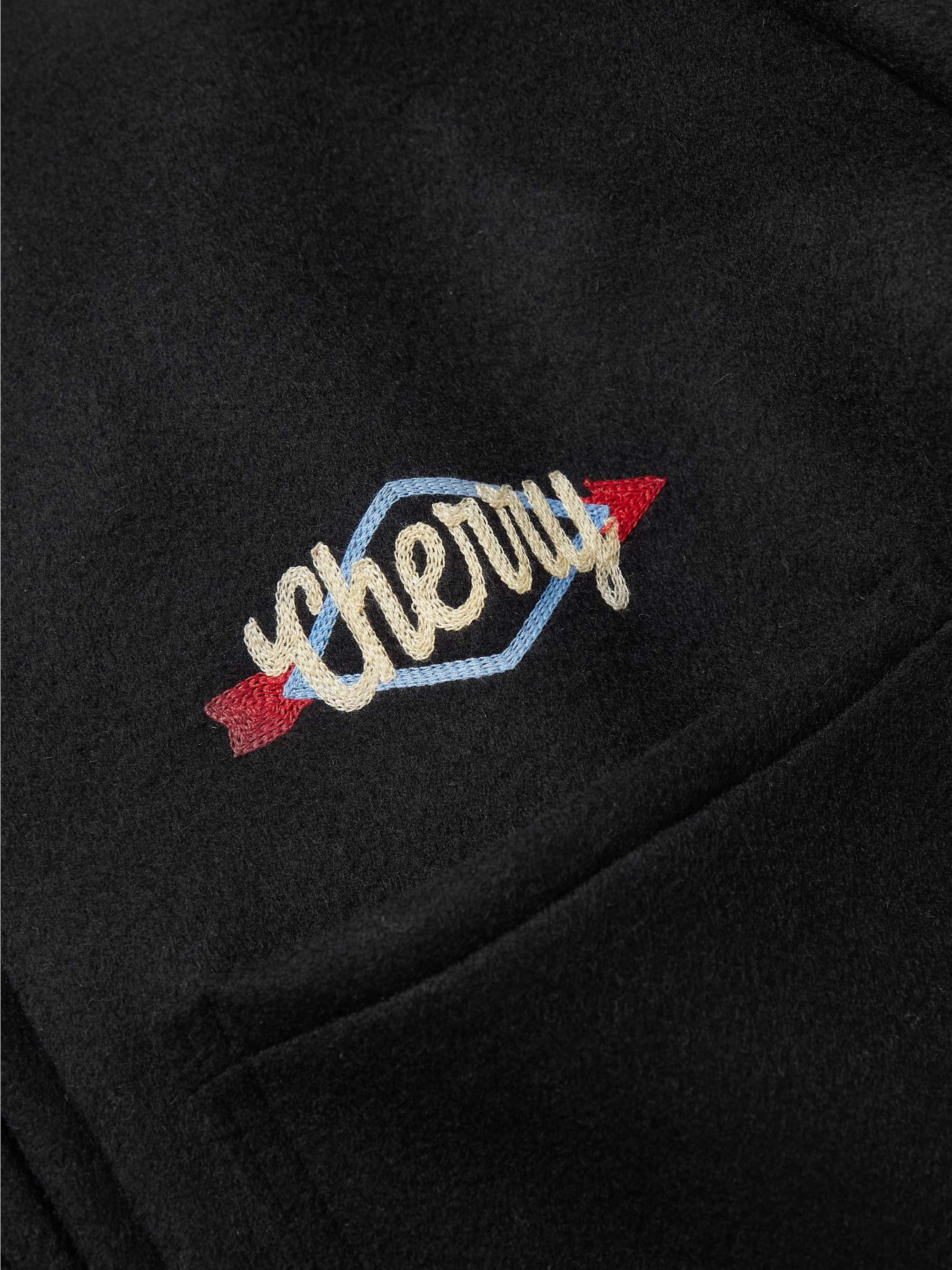 CHERRY LA Logo-Embroidered Wool-Blend Felt Jacket