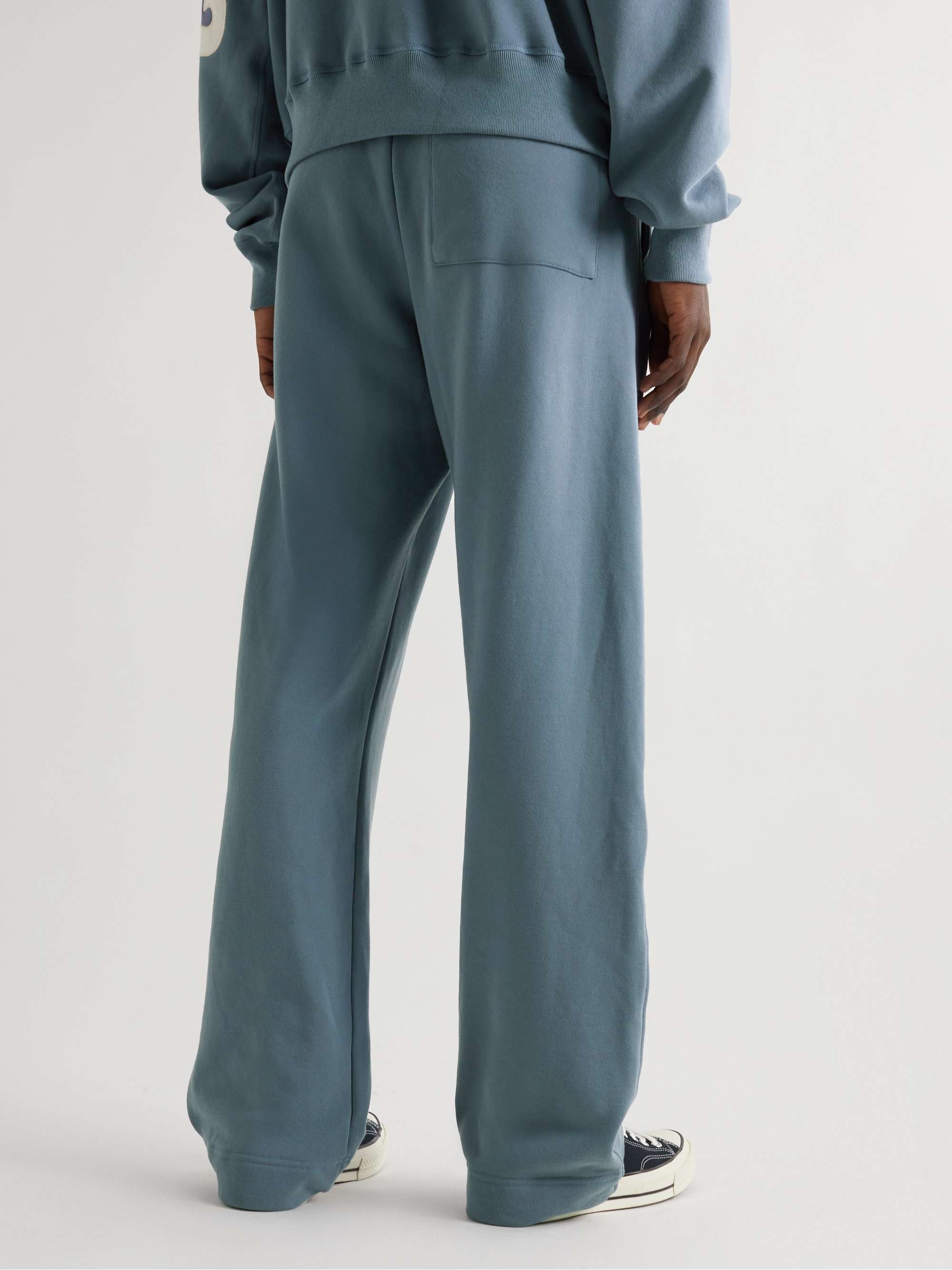 CHERRY LA Straight-Leg Logo-Appliquéd Cotton-Jersey Sweatpants