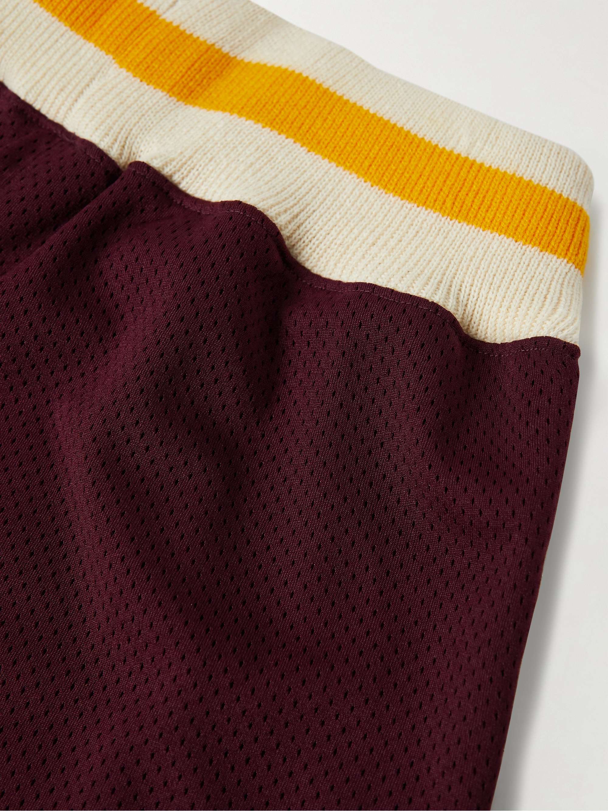 CHERRY LA Wide-Leg Logo-Print Stretch-Knit and Mesh Shorts