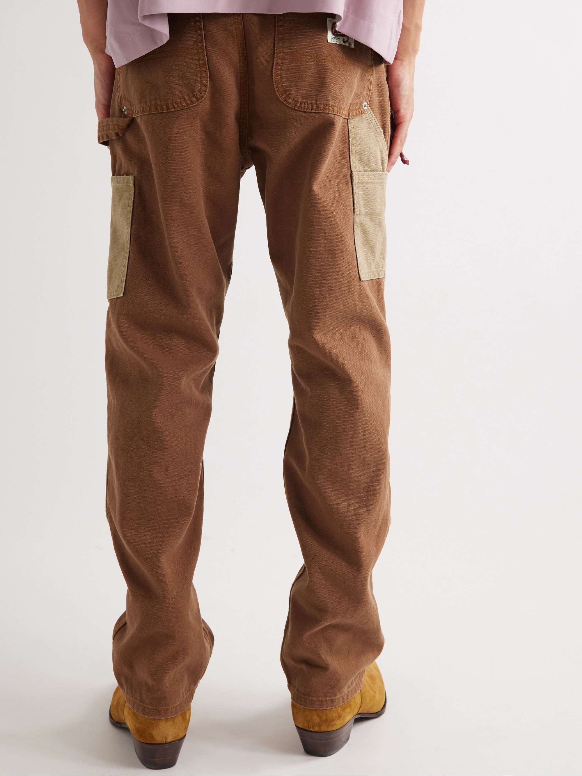 CHERRY LA Straight-Leg Panelled Cotton-Canvas Trousers