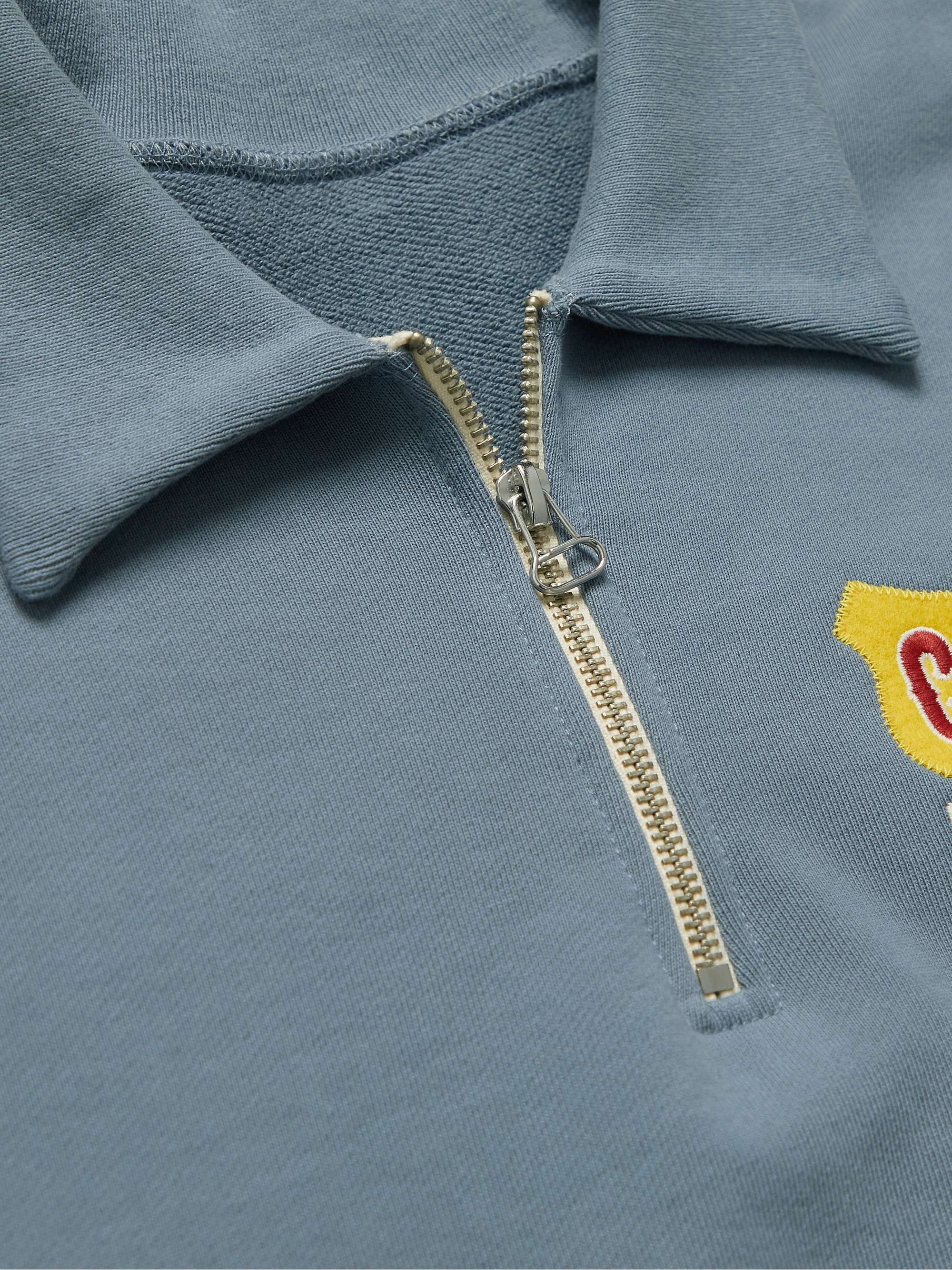 CHERRY LOS ANGELES Logo-Appliquéd Cotton-Jersey Half-Zip Sweatshirt