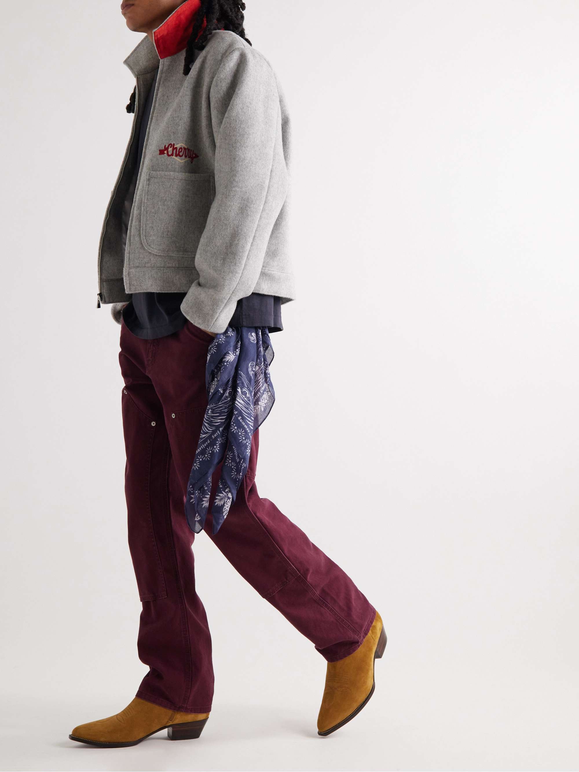 CHERRY LOS ANGELES Straight-Leg Panelled Cotton-Canvas Trousers