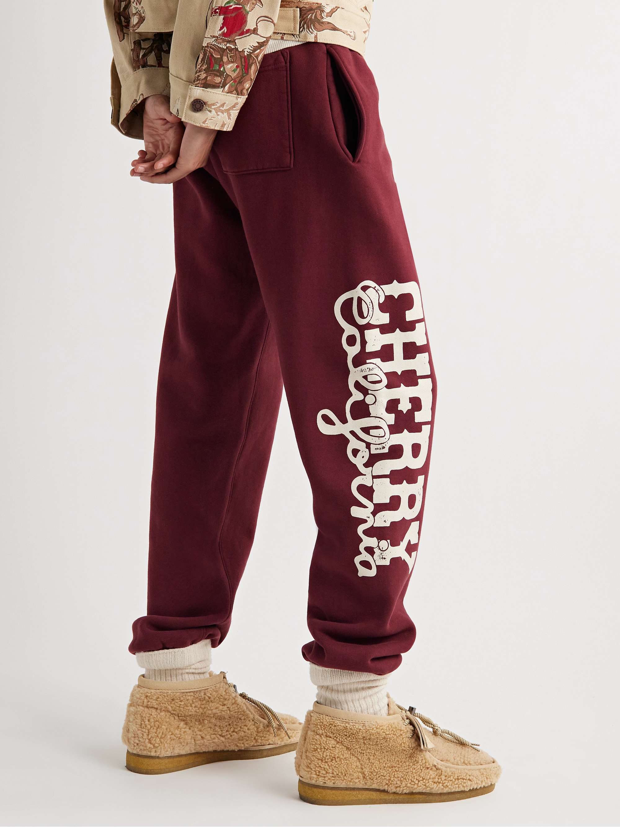 CHERRY LOS ANGELES Tapered Logo-Print Cotton-Jersey Sweatpants