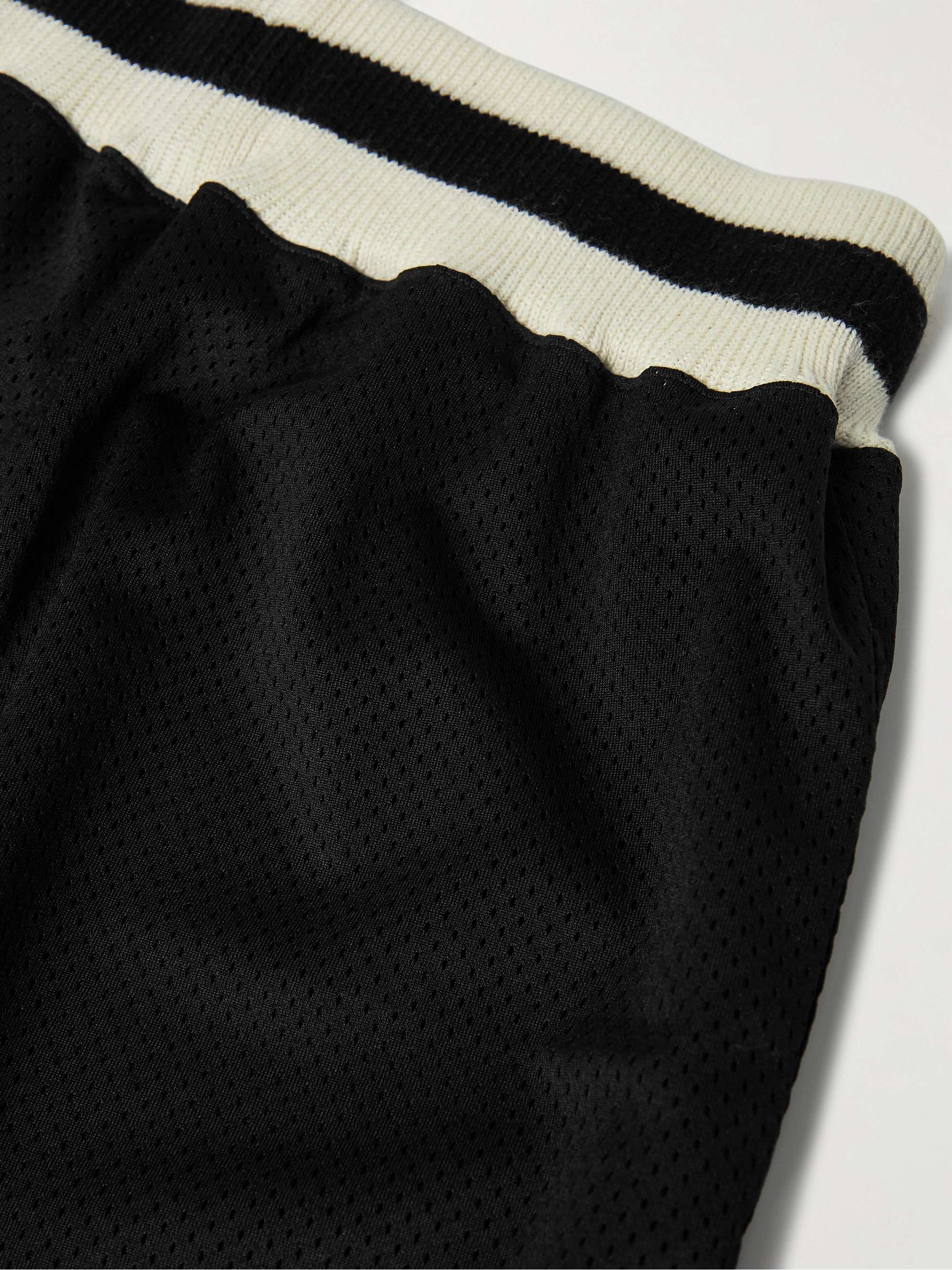 CHERRY LA Wide-Leg Logo-Print Stretch-Knit and Mesh Shorts