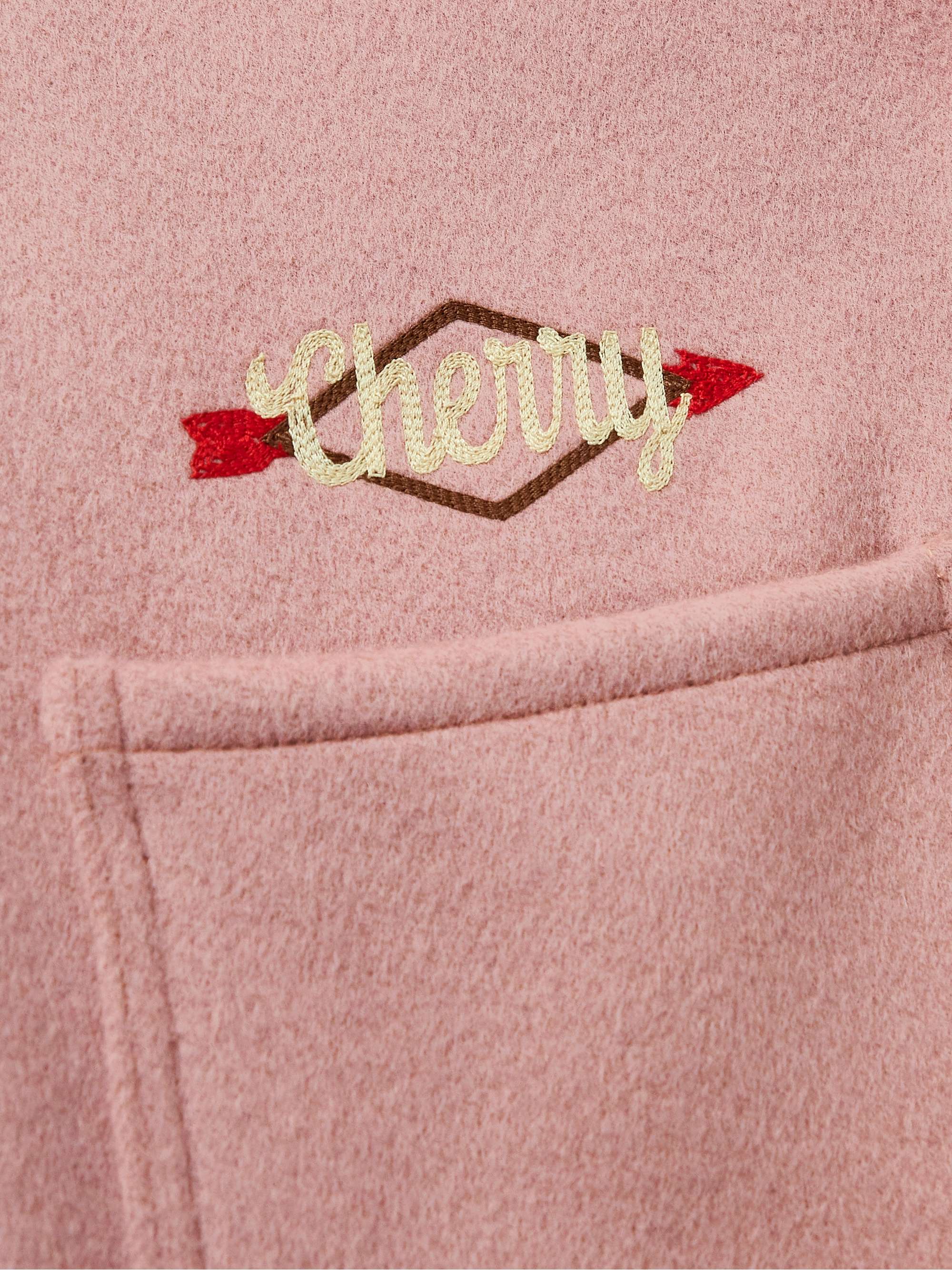CHERRY LA Logo-Embroidered Wool-Blend Felt Jacket