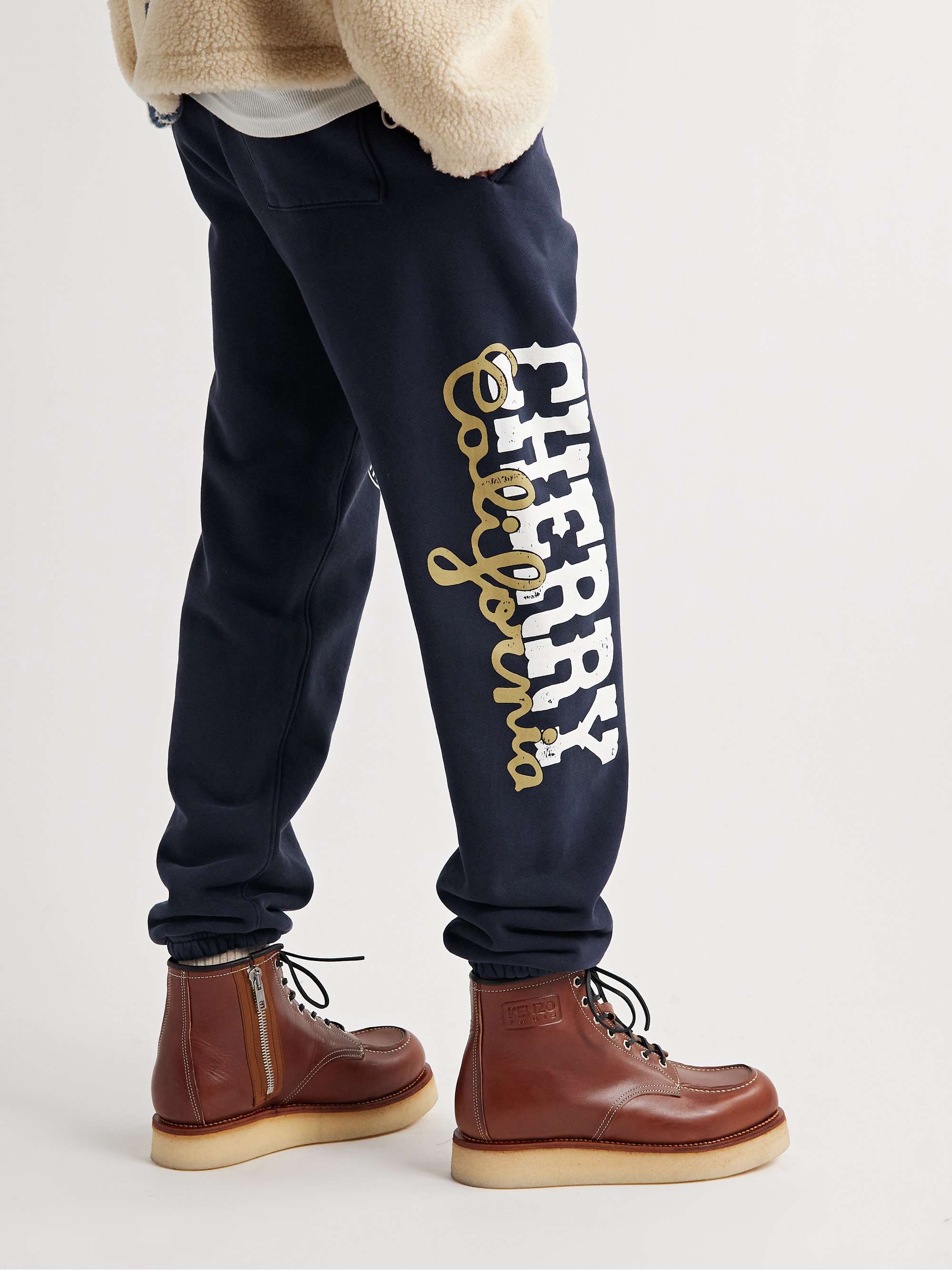 CHERRY LOS ANGELES Tapered Logo-Print Cotton-Jersey Sweatpants