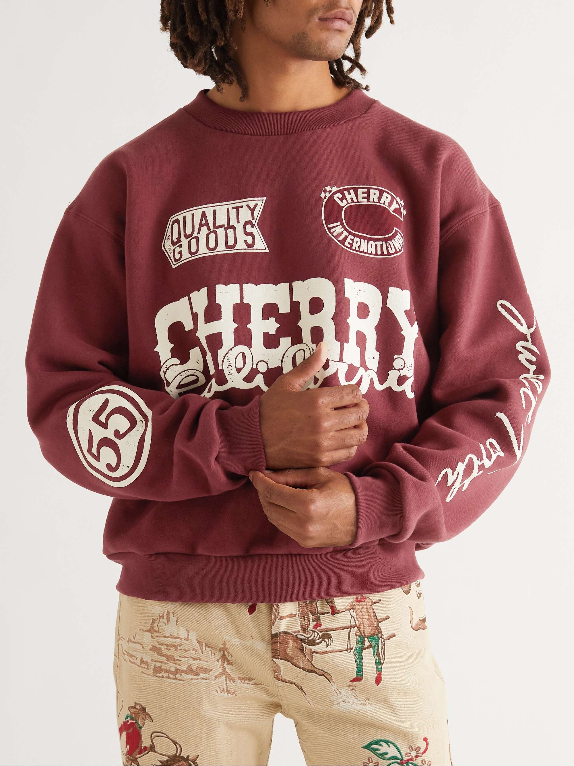 CHERRY LA Logo-Print Cotton-Jersey Sweatshirt