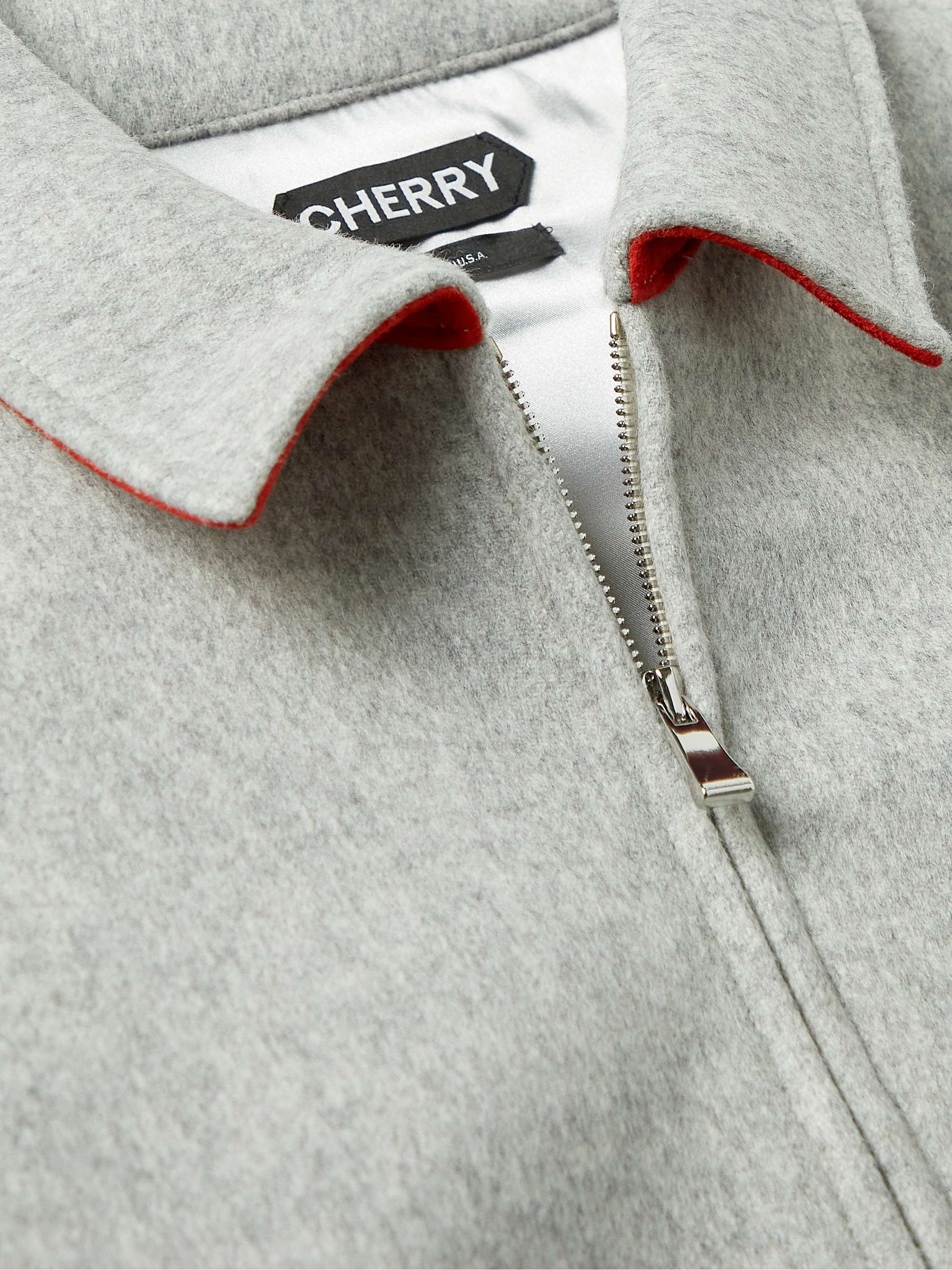 CHERRY LA Logo-Embroidered Felt Jacket
