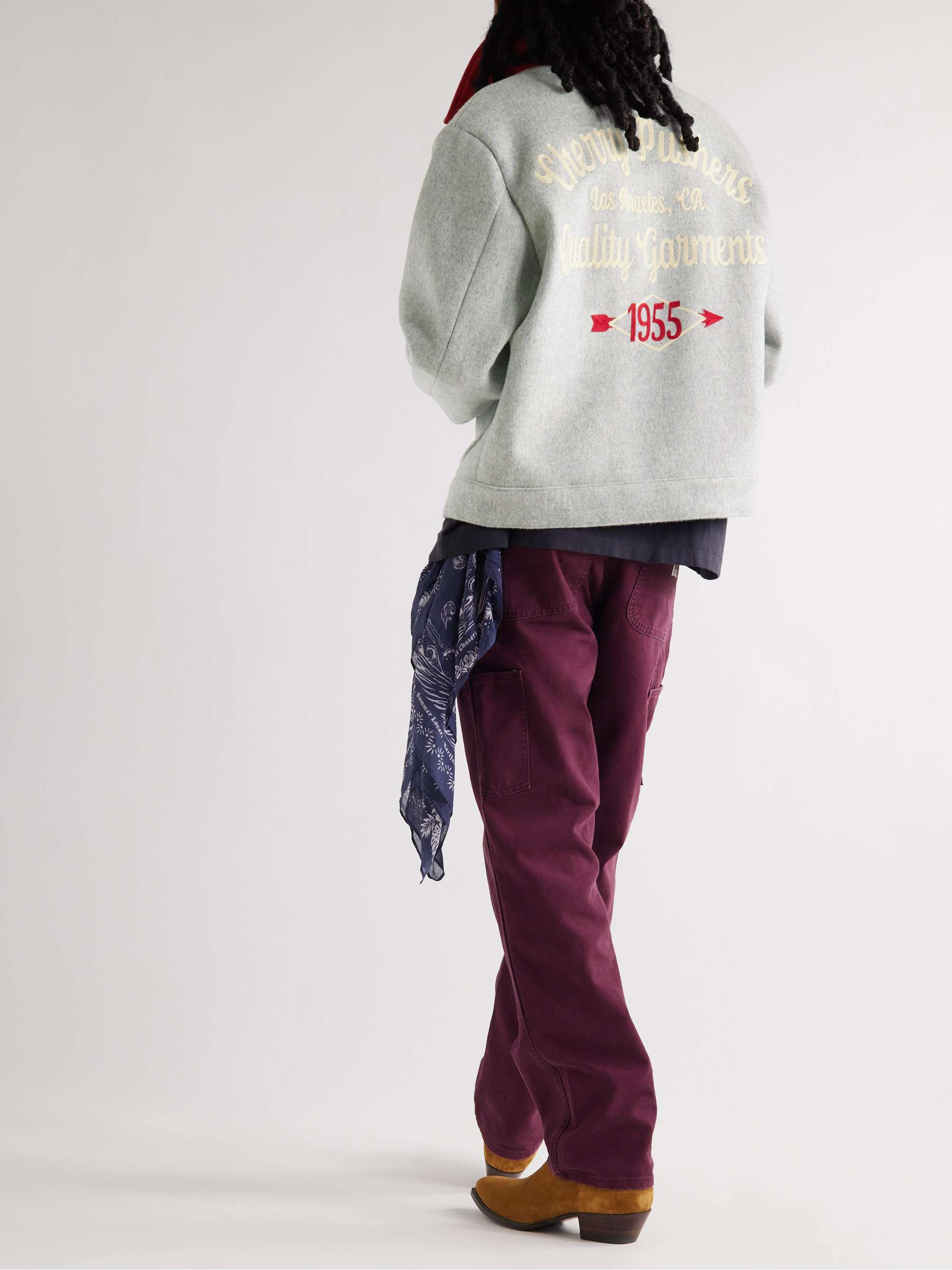 CHERRY LA Logo-Embroidered Felt Jacket