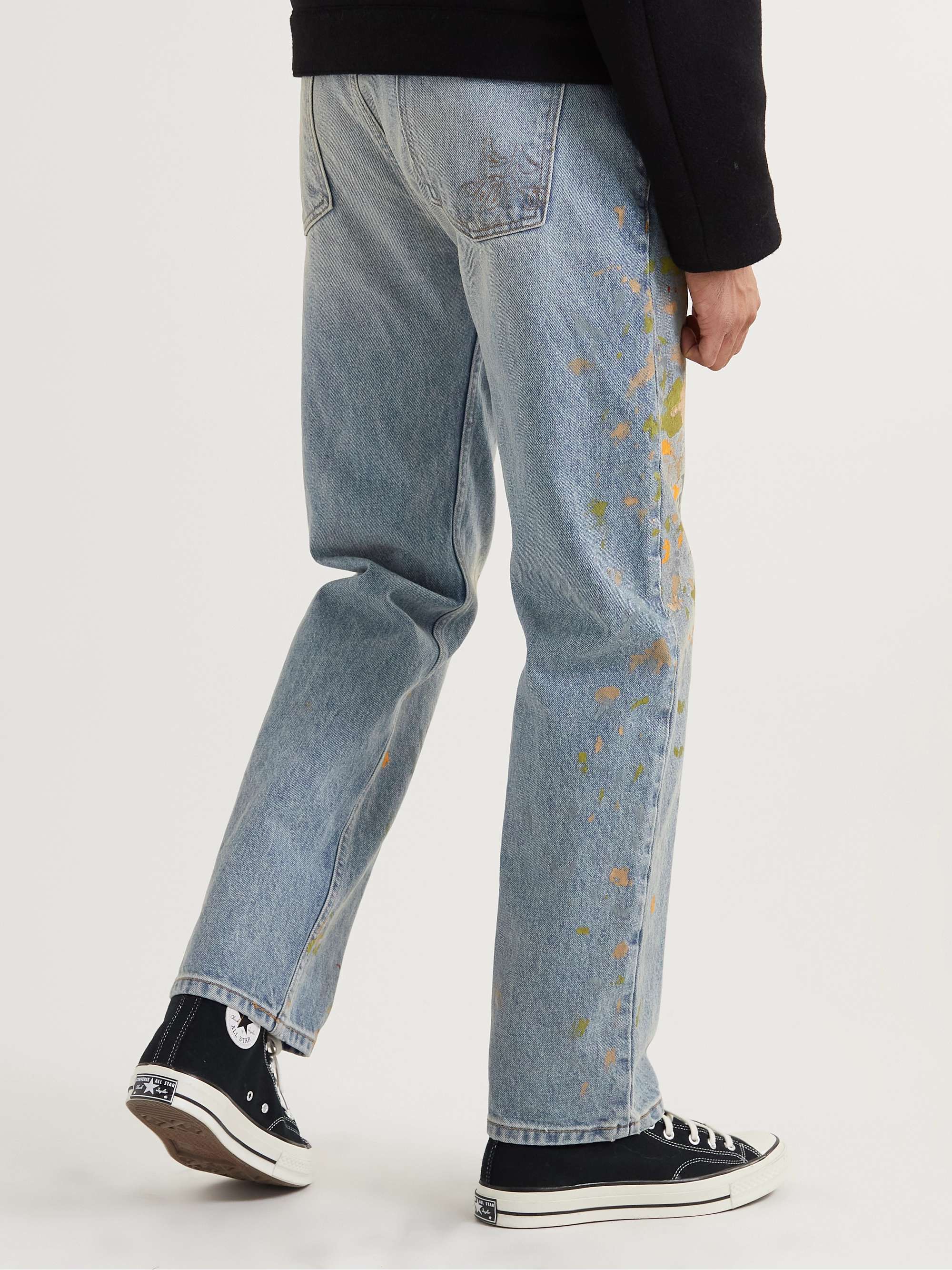 CHERRY LA Paint-Splattered Straight-Leg Jeans