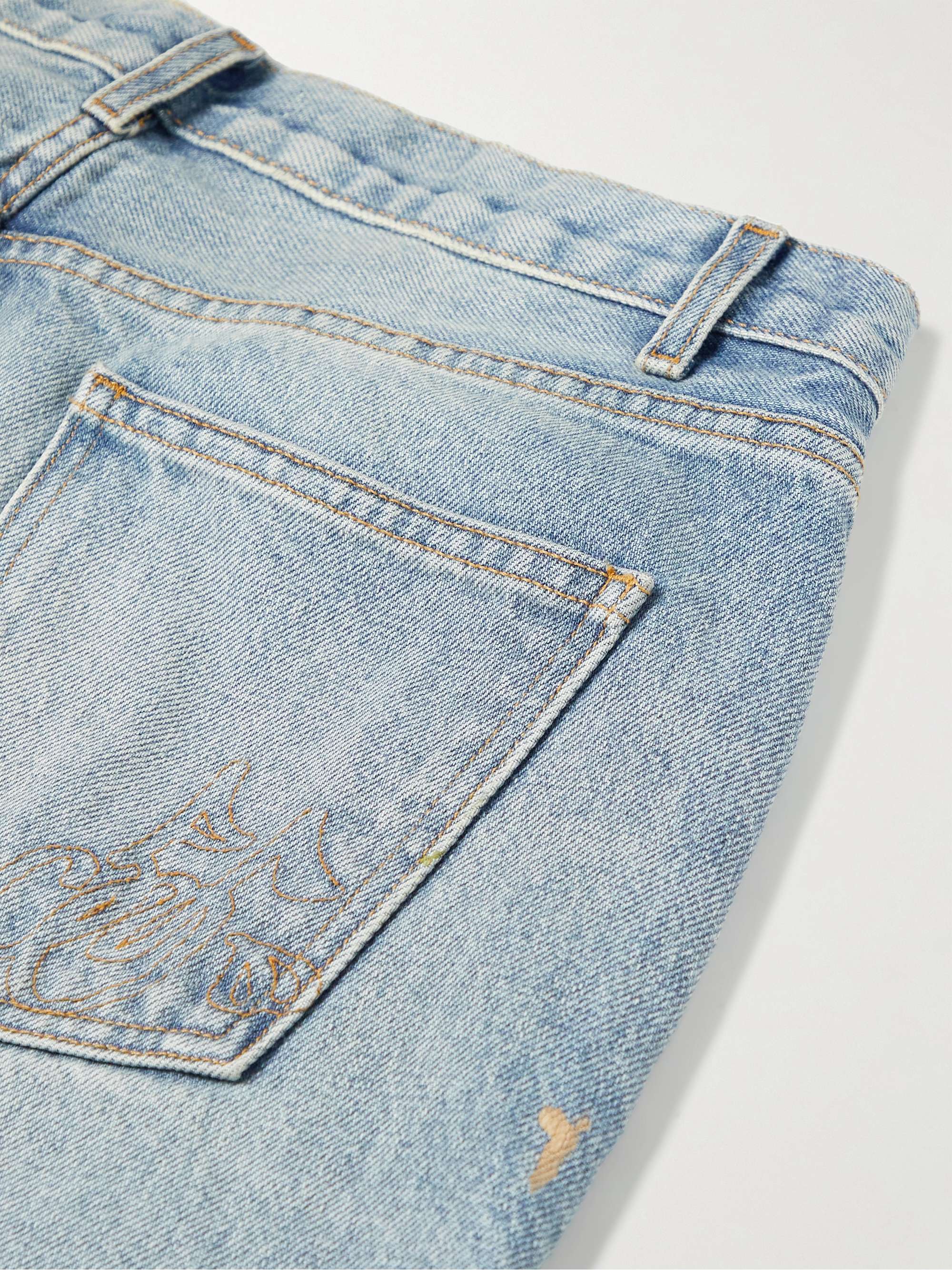 CHERRY LA Paint-Splattered Straight-Leg Jeans