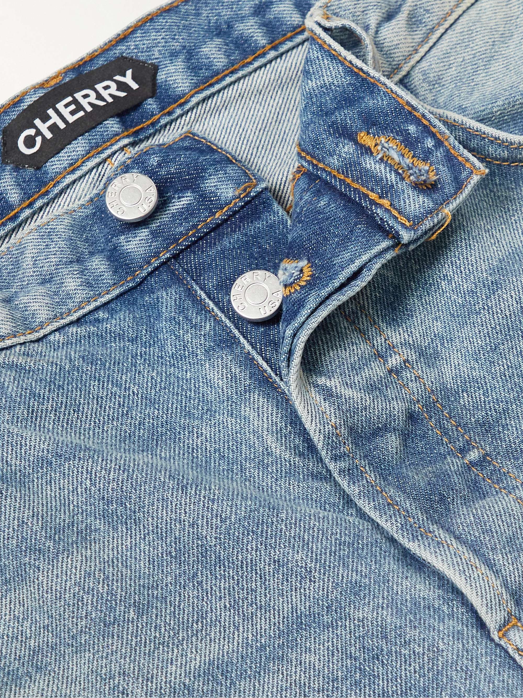 CHERRY LA Paint-Splattered Straight-Leg Jeans