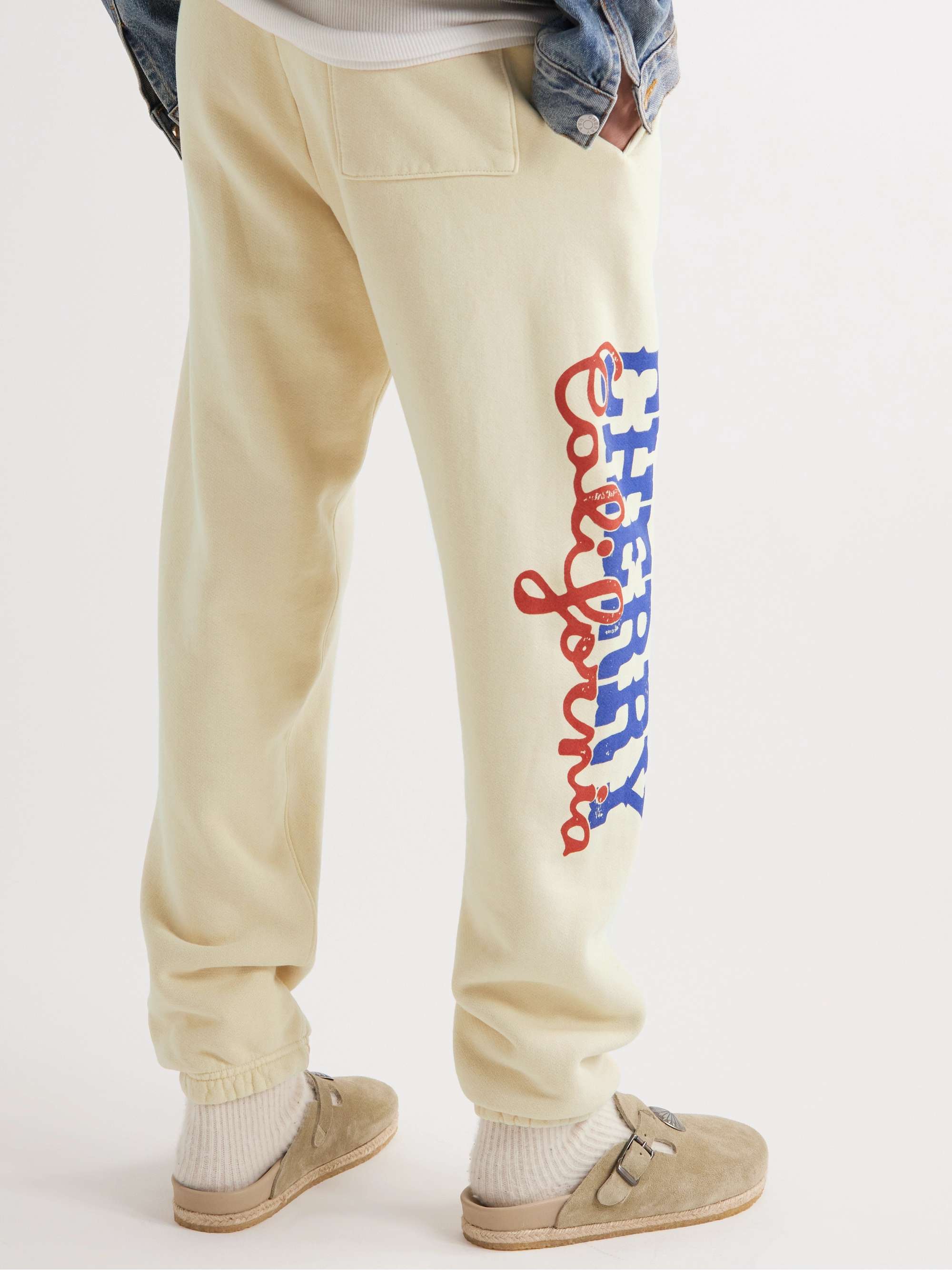 CHERRY LA Tapered Logo-Print Cotton-Jersey Sweatpants