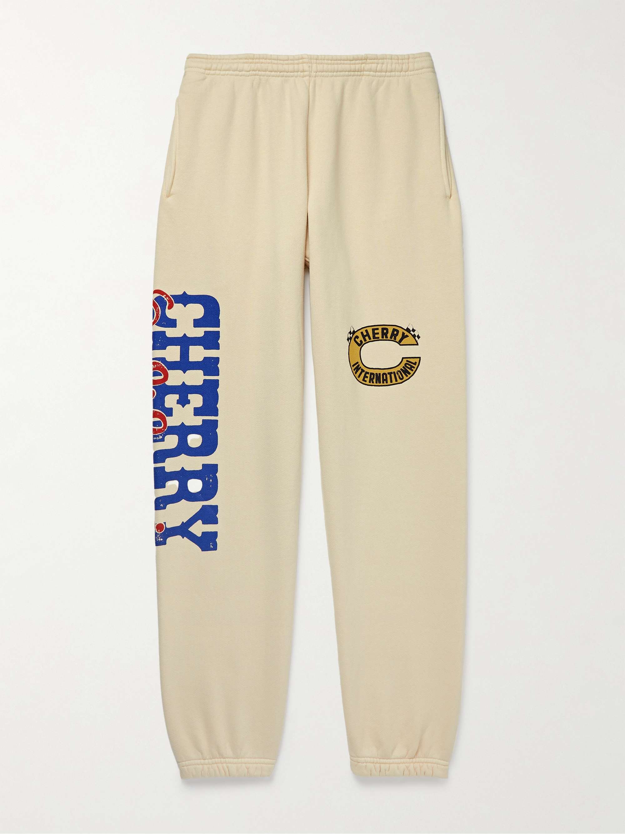 CHERRY LA Tapered Logo-Print Cotton-Jersey Sweatpants