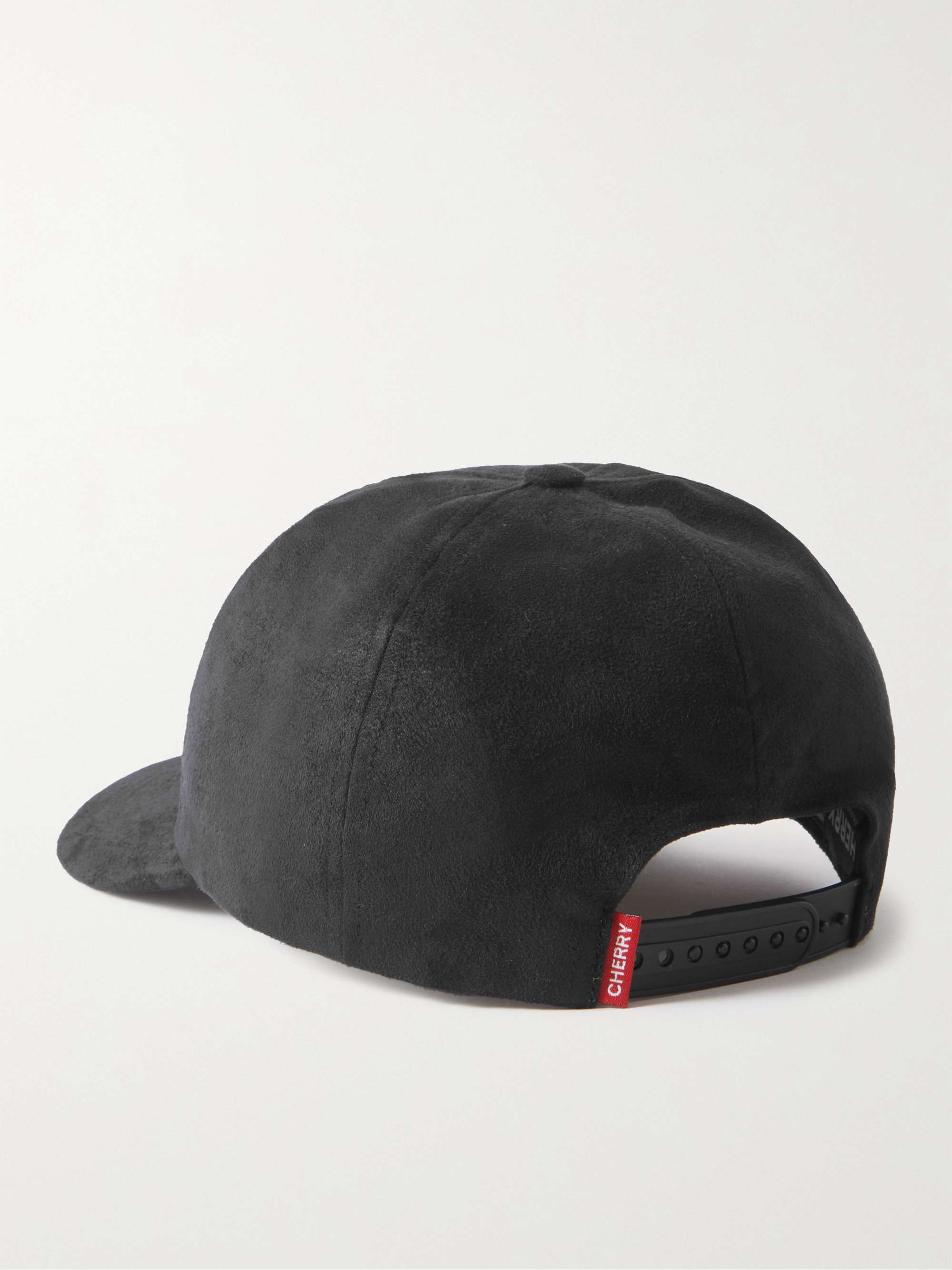 CHERRY LA Logo-Embroidered Faux Suede Baseball Cap
