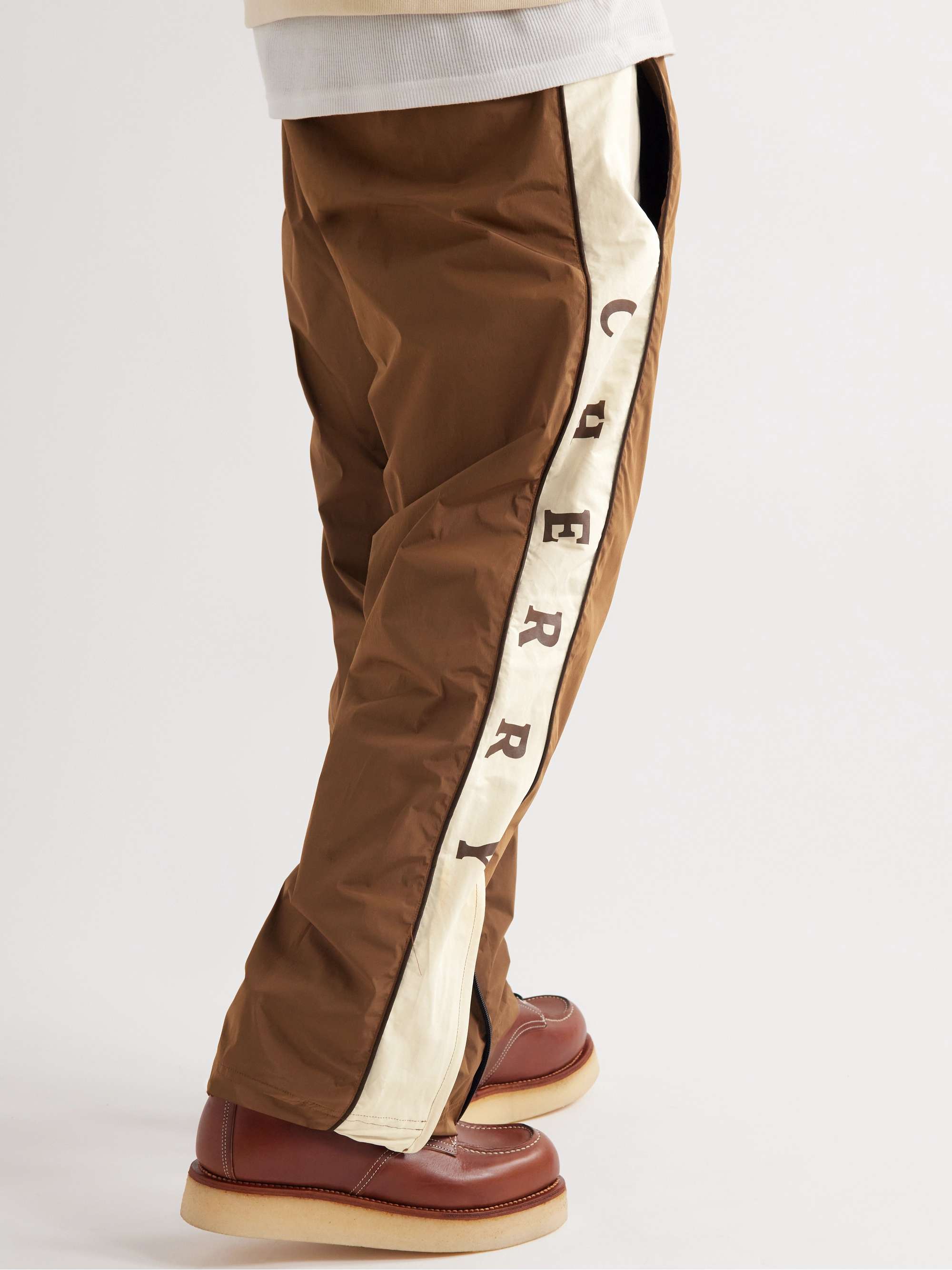 CHERRY LA Straight-Leg Logo-Print Recycled-Shell Track Pants