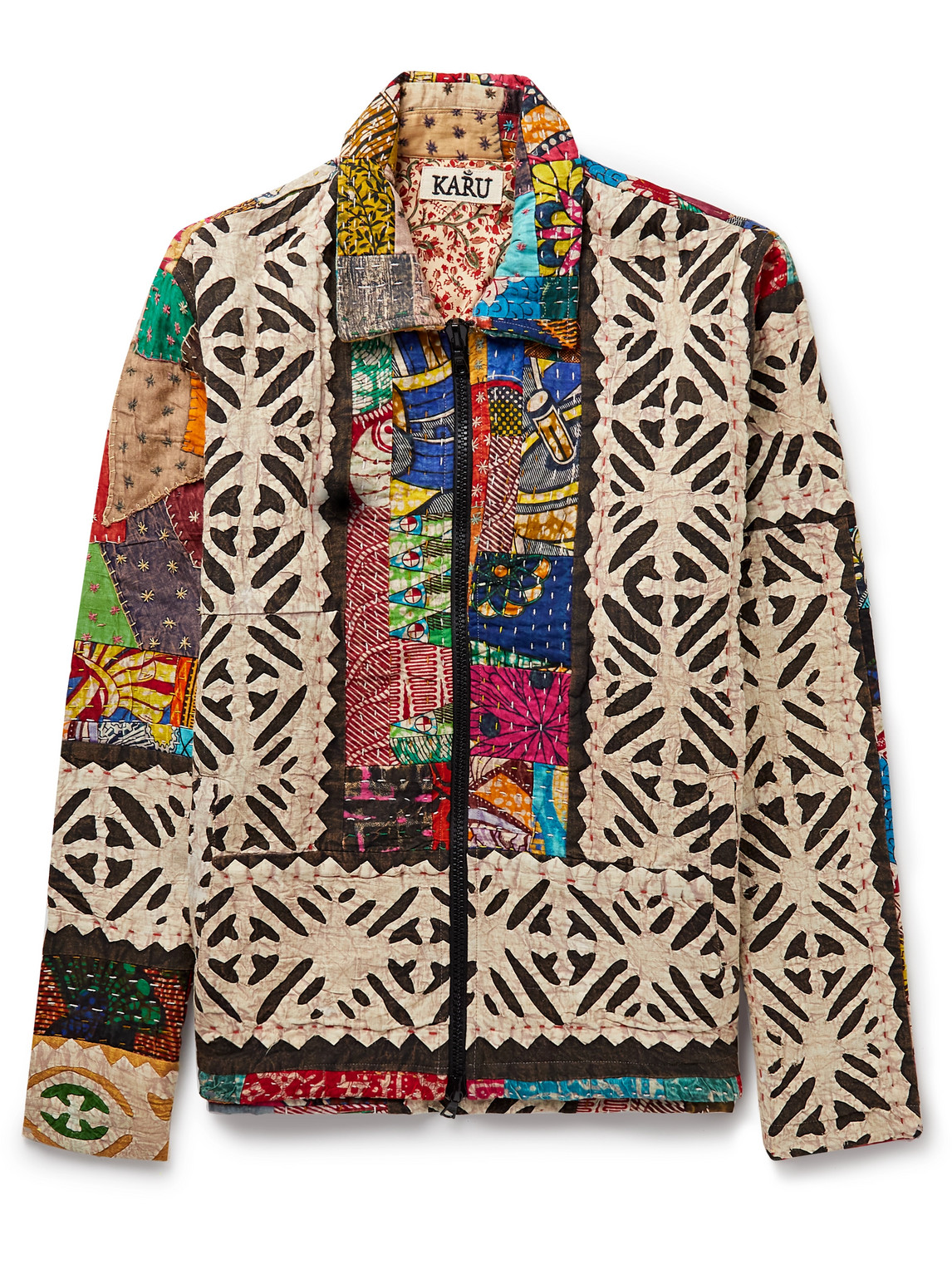 Patchwork Embroidered Quilted Cotton Jacket