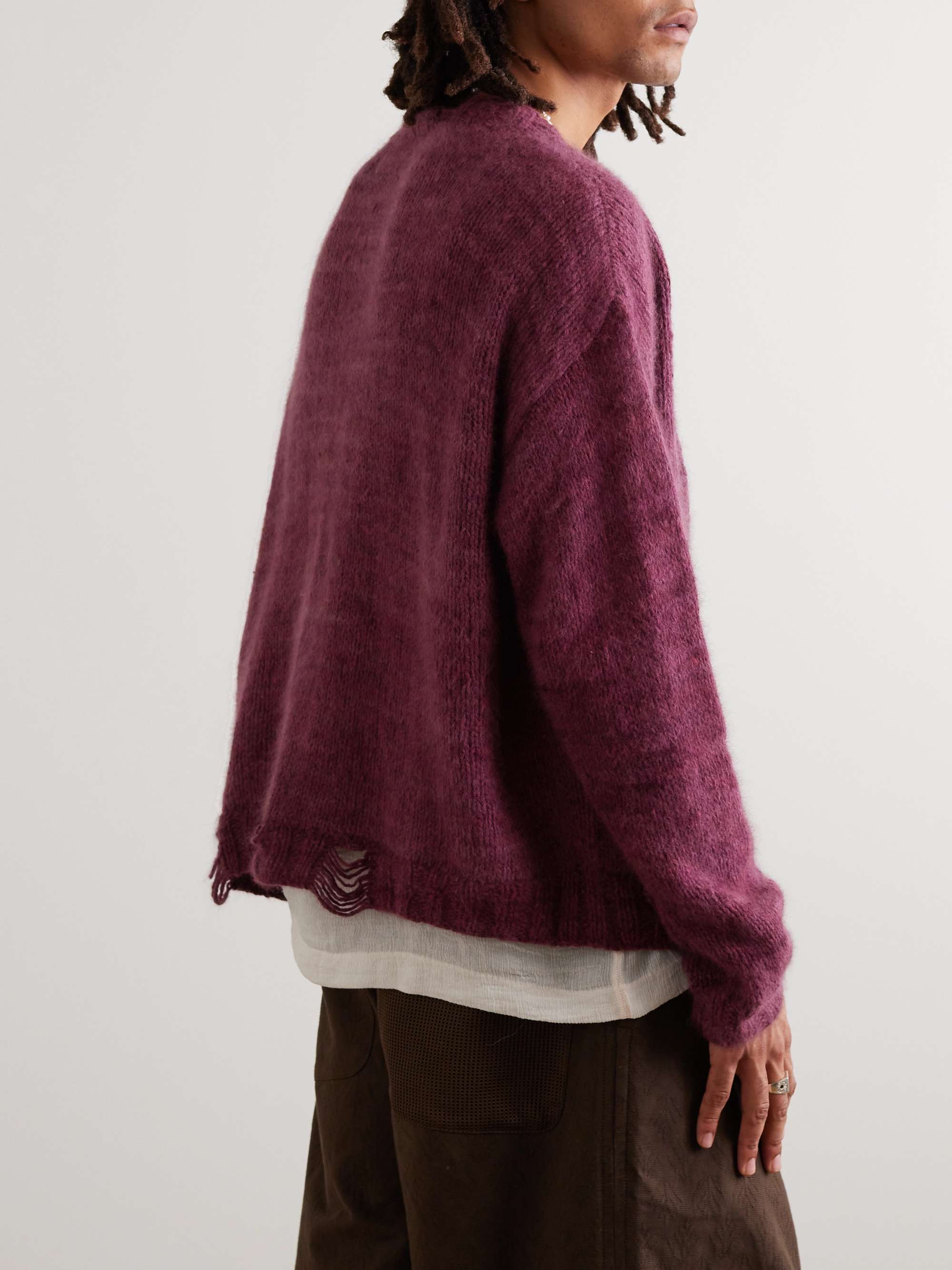 KARTIK RESEARCH Distressed Mohair Cardigan