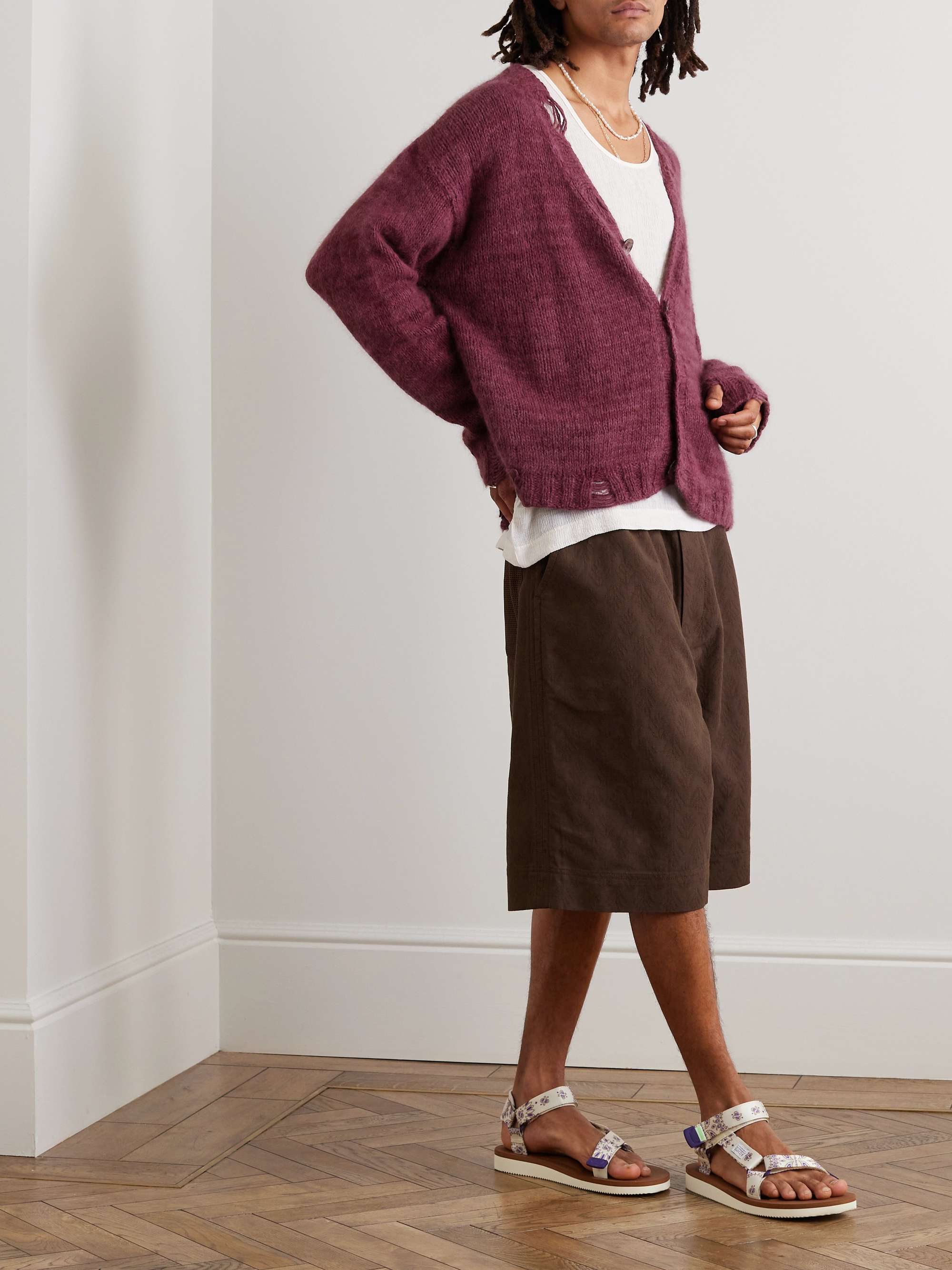 KARTIK RESEARCH Distressed Mohair Cardigan