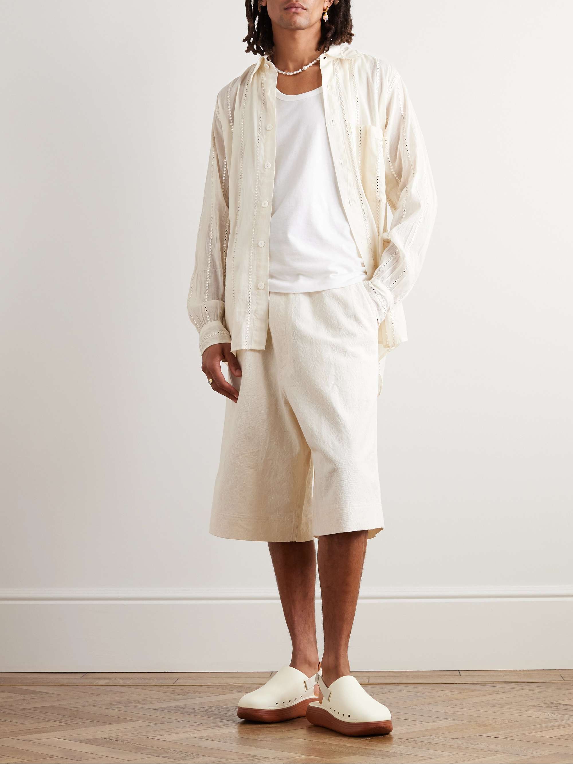 KARTIK RESEARCH Embellished Embroidered CottonGauze Shirt for Men MR