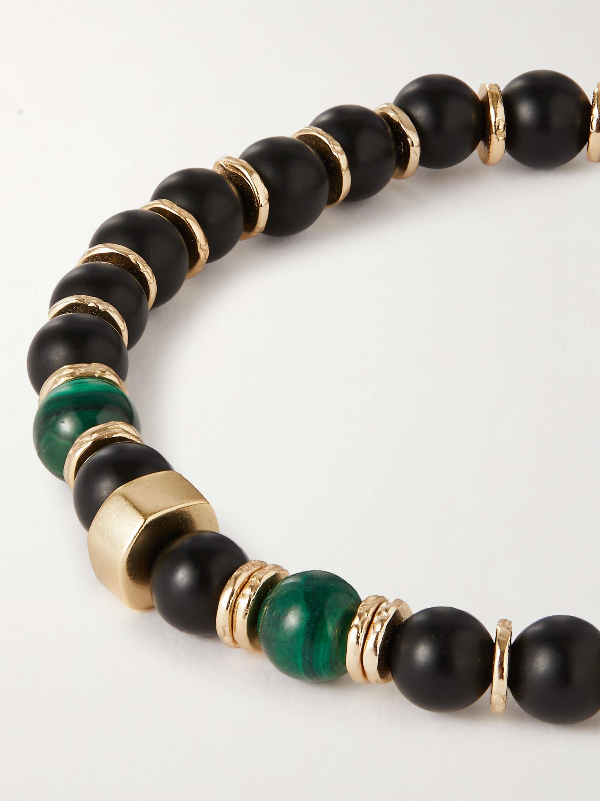 PEYOTE BIRD Black Mamba Gold-Plated Multi-Stone Beaded Bracelet