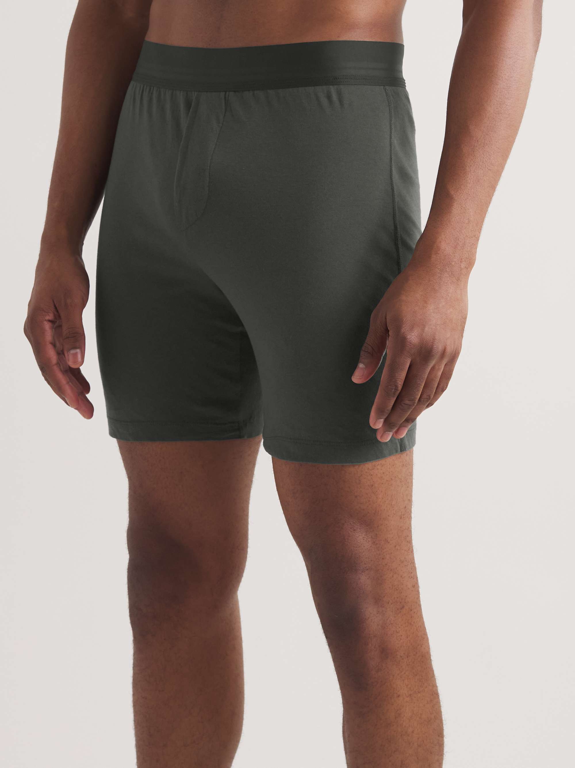 JAMES PERSE Luxe Lotus Cotton-Jersey Boxer Shorts