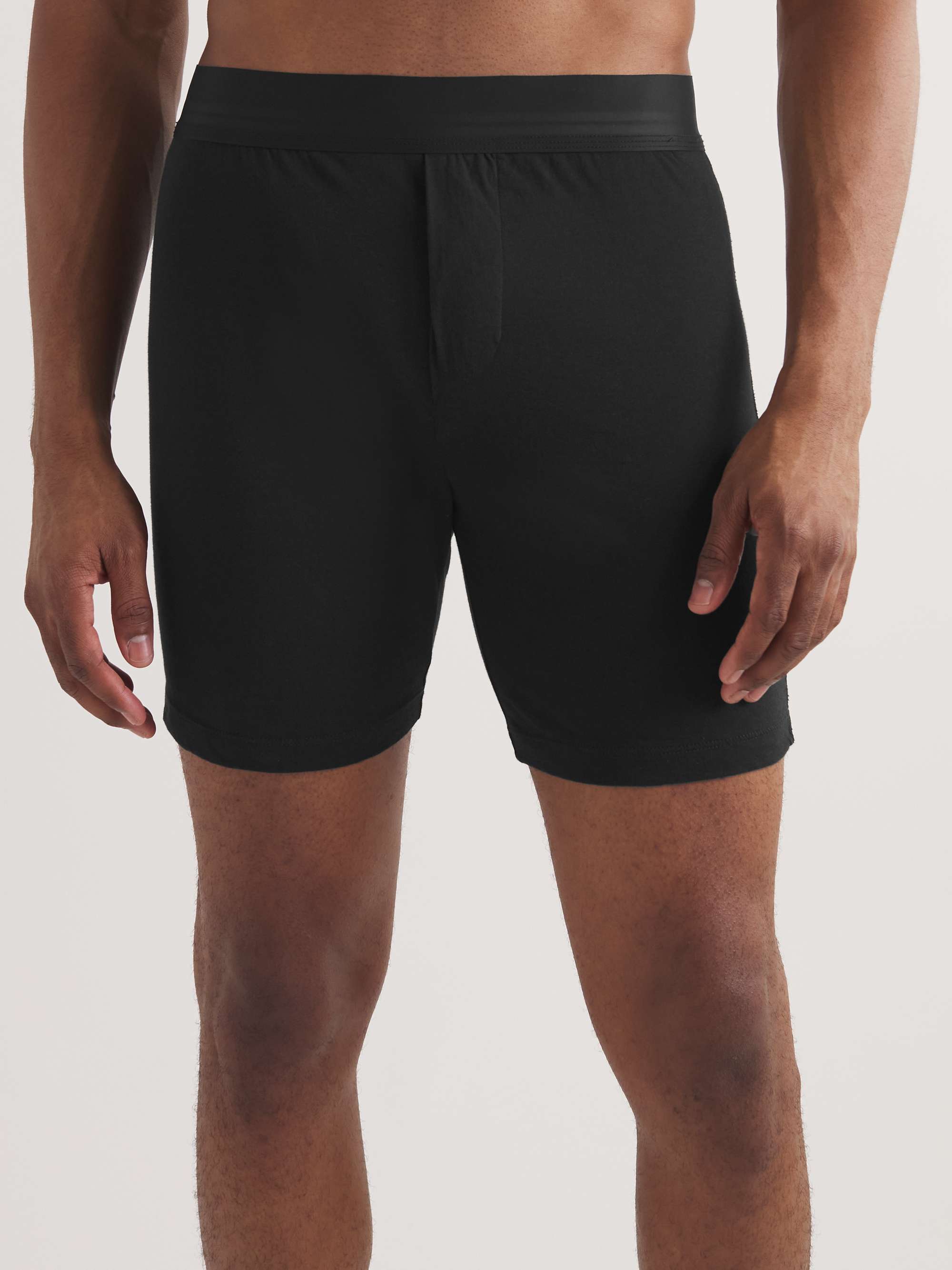 JAMES PERSE Luxe Lotus Cotton-Jersey Boxer Shorts
