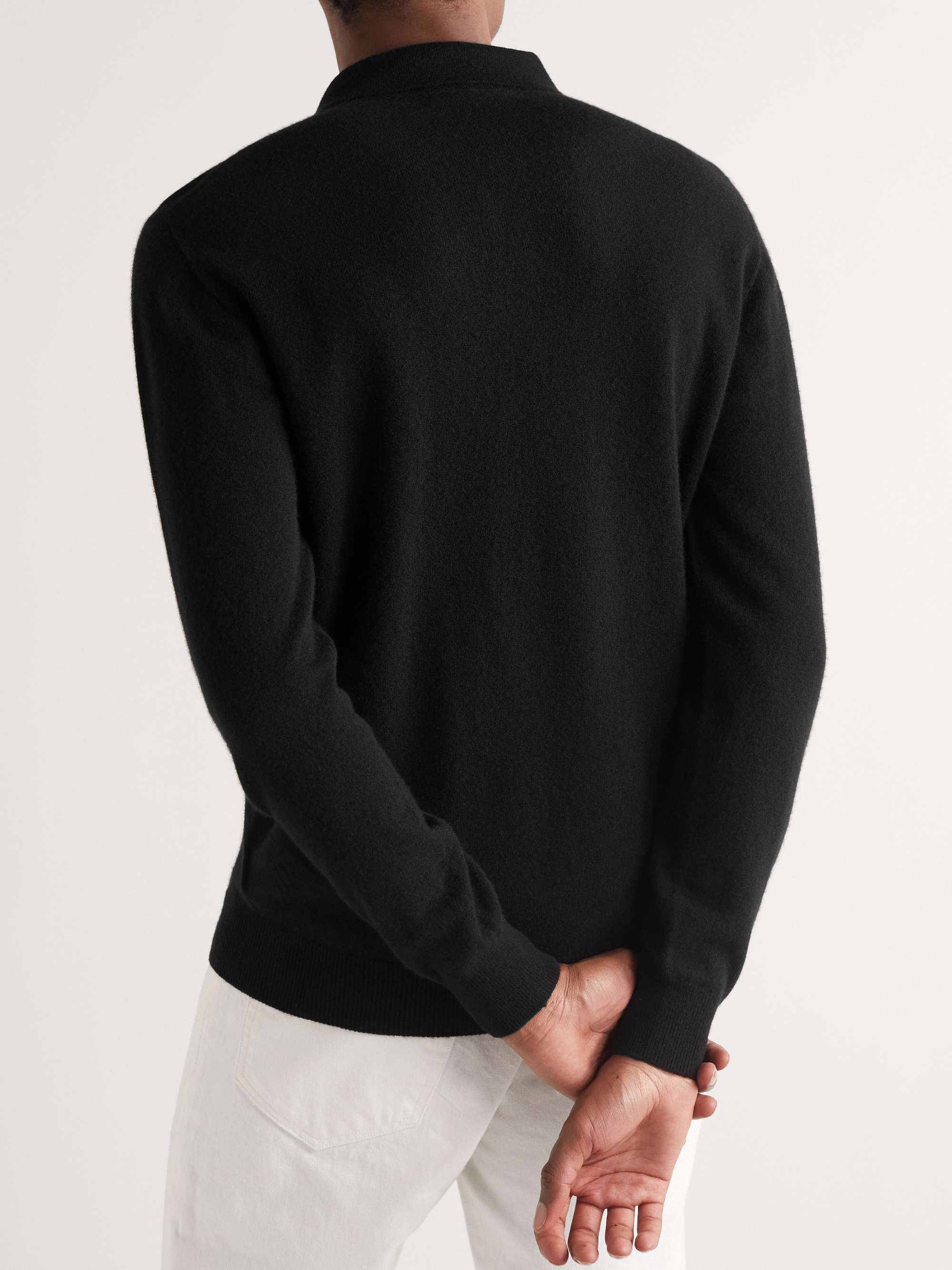 SAMAN AMEL Slim-Fit Cashmere Polo Shirt